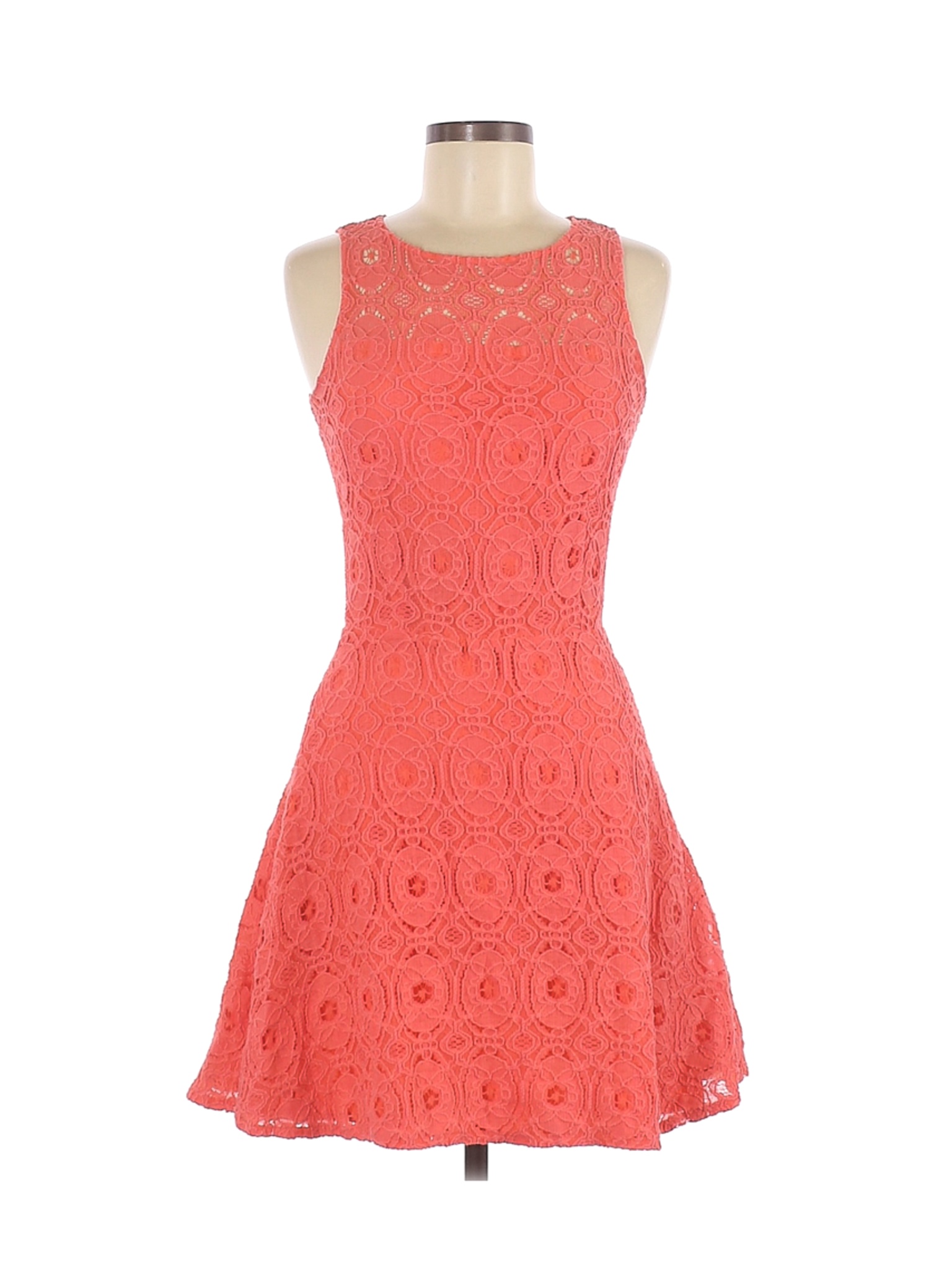 Aqua Solid Pink Orange Casual Dress Size M Off Thredup