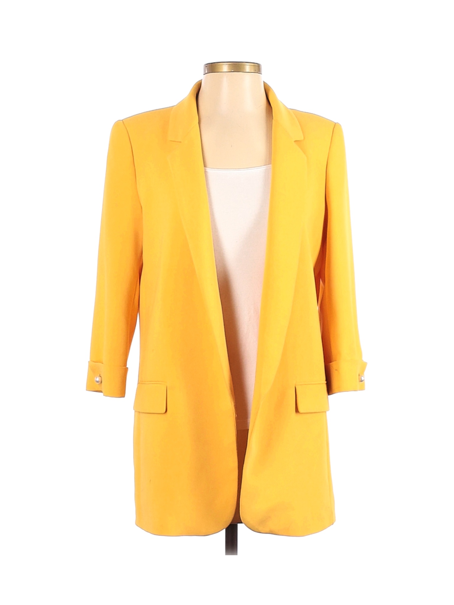 Zara Basic Solid Yellow Blazer Size S 54 Off ThredUp