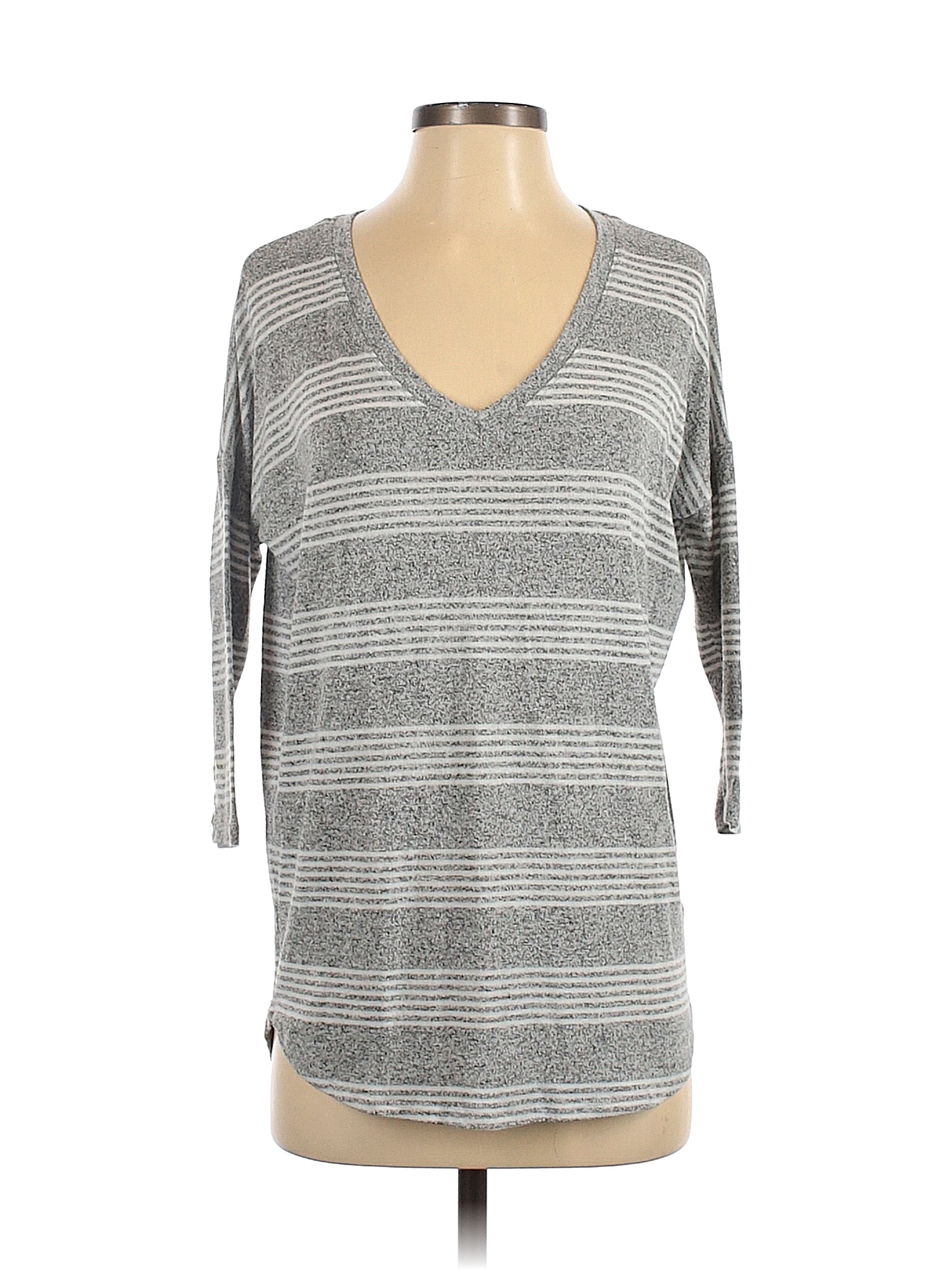 Market And Spruce Stripes Color Block Gray Pullover Sweater Size S