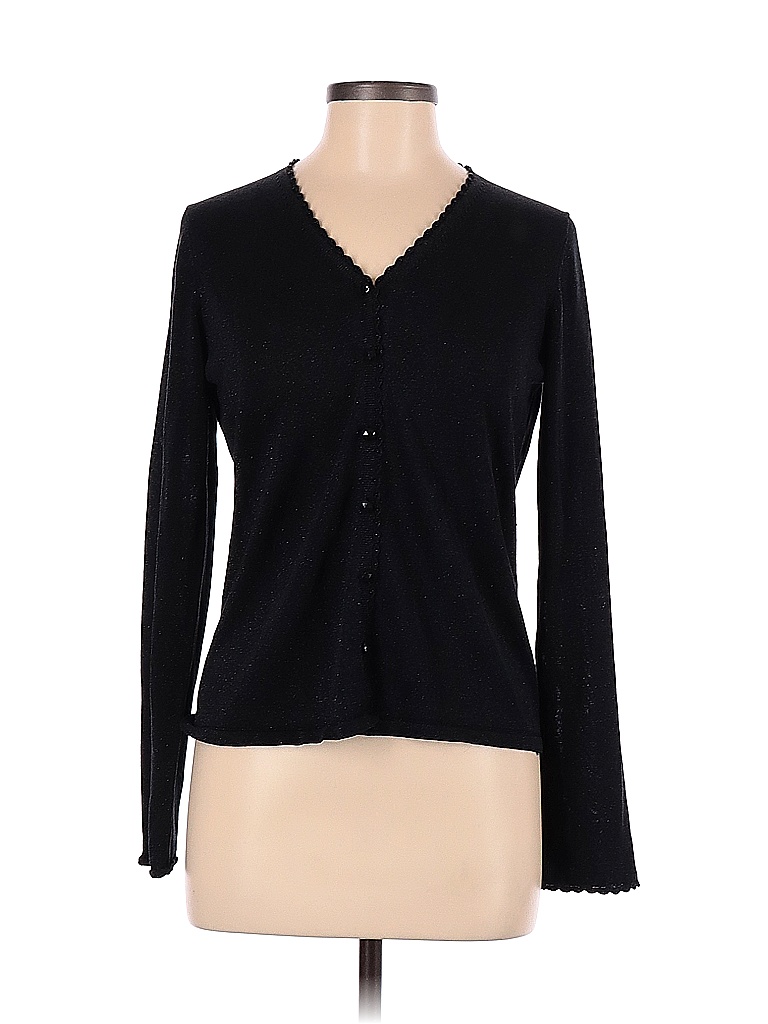 Liz Claiborne Solid Black Silk Cardigan Size M Off Thredup