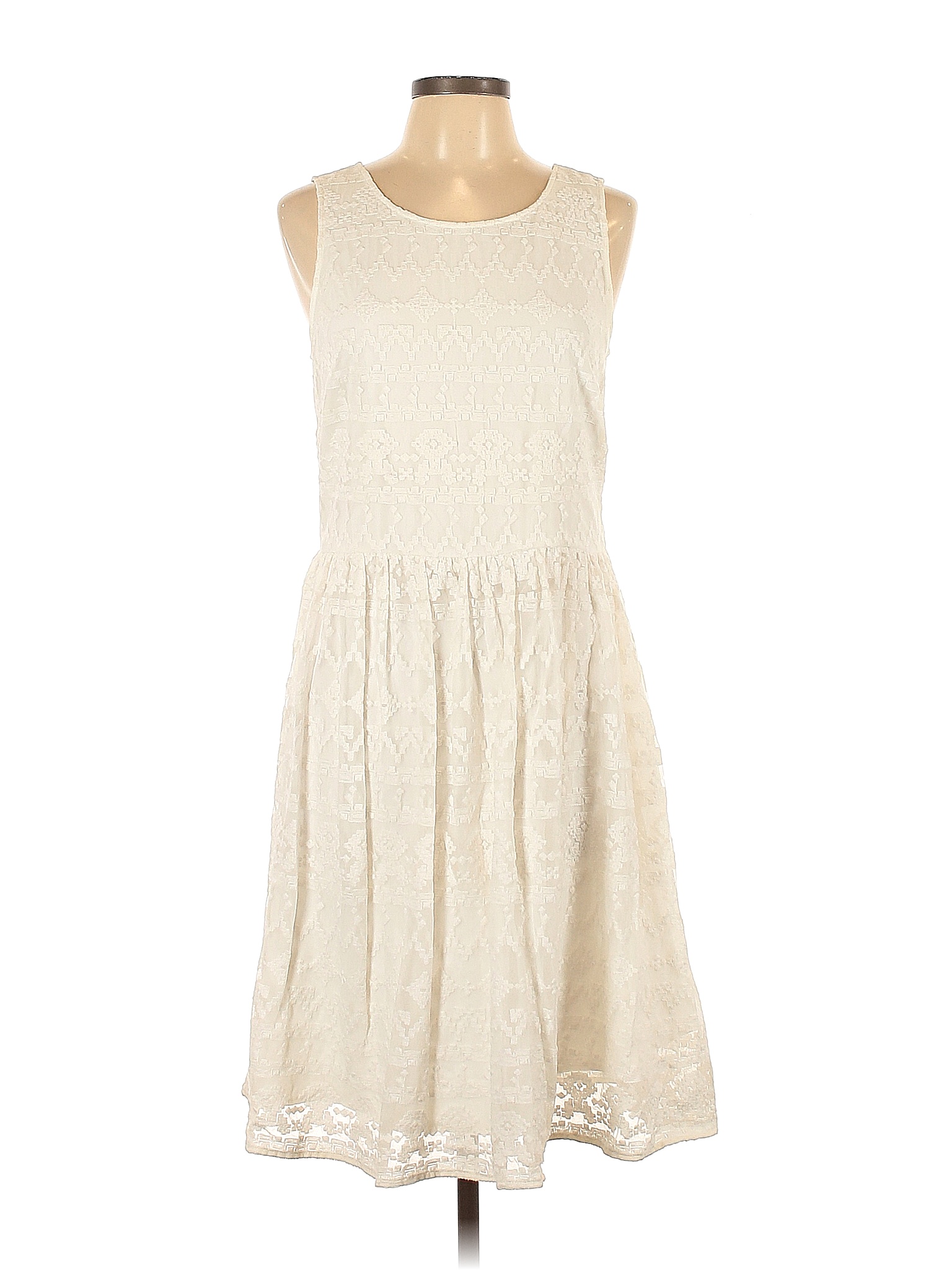 Sundance 100 Nylon Solid Ivory White Casual Dress Size 10 79 Off