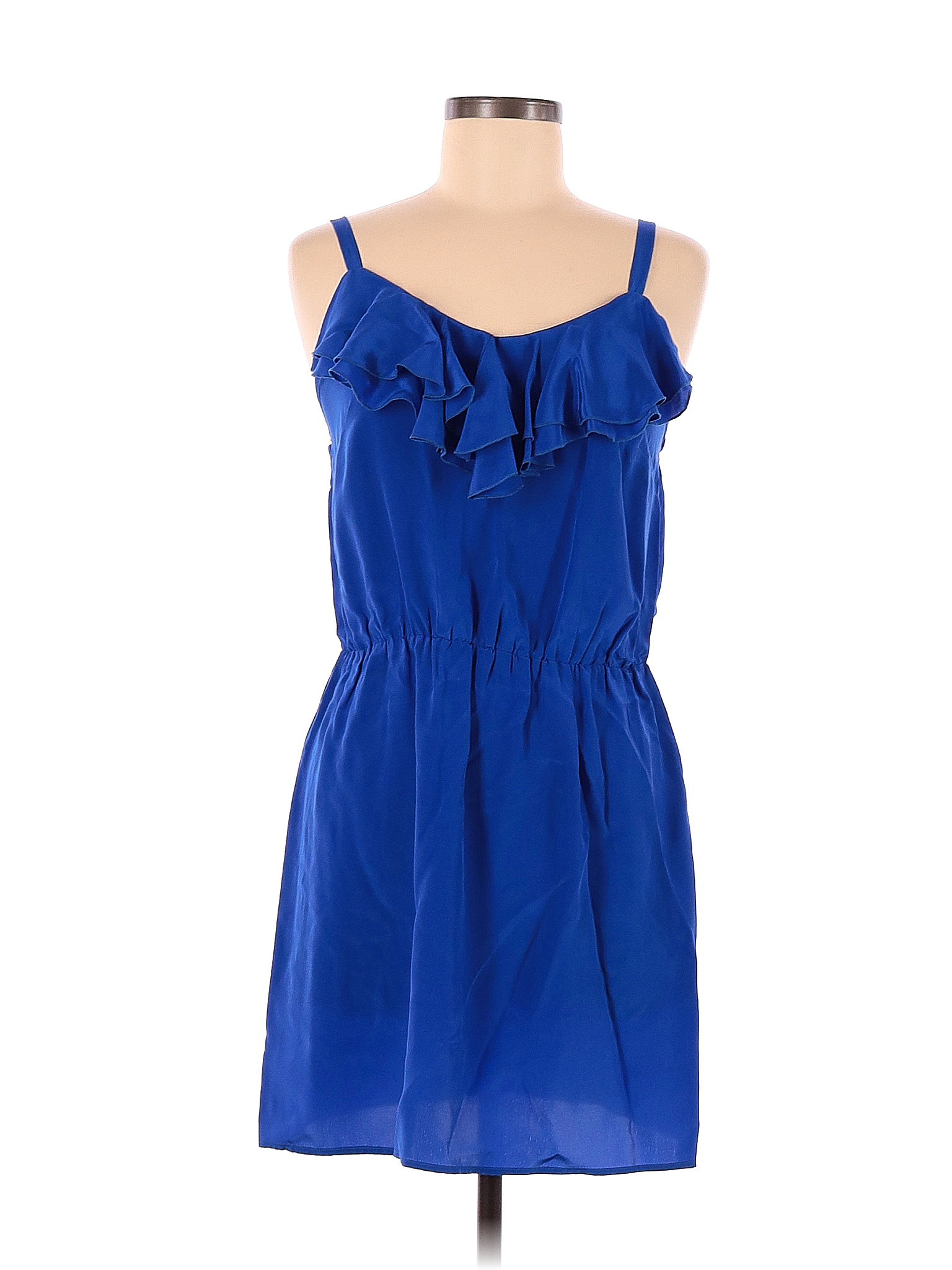 Amanda Uprichard Silk Solid Blue Casual Dress Size M Off