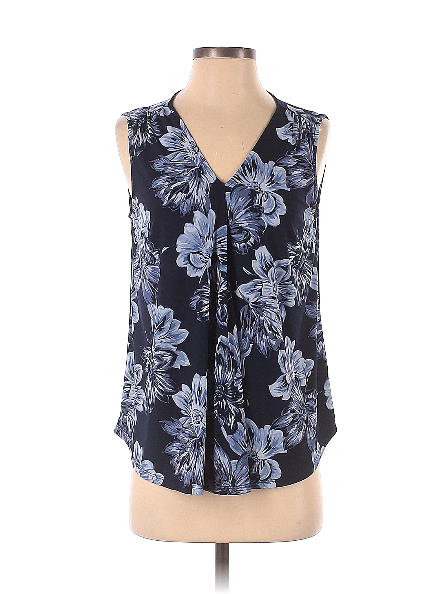 Roz Ali Floral Blue Sleeveless Blouse Size S Off Thredup