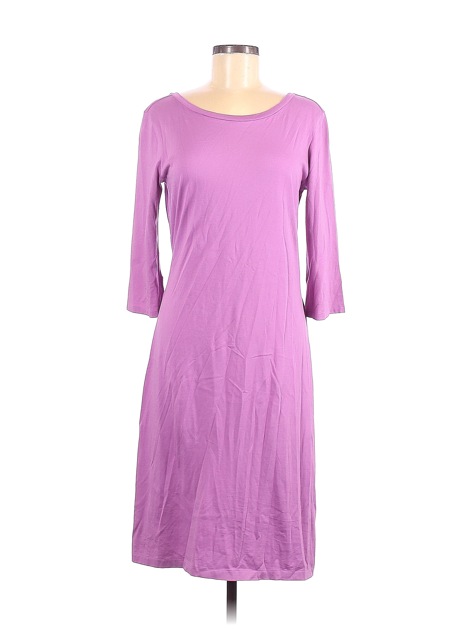 Ralph Lauren 100 Cotton Solid Colored Purple Casual Dress Size M 88