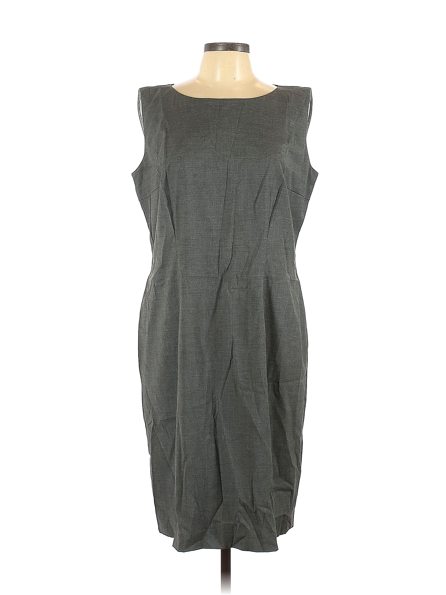 BOSS By HUGO BOSS Solid Gray Casual Dress Size 12 89 Off ThredUP