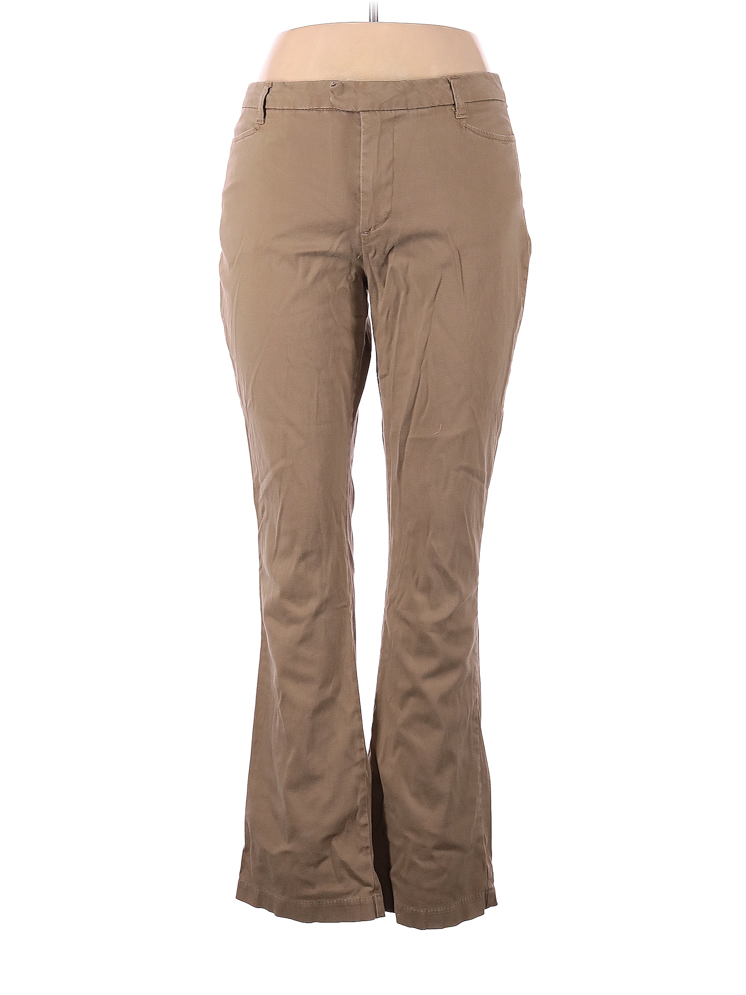 Lee Solid Brown Tan Khakis Waist Off Thredup