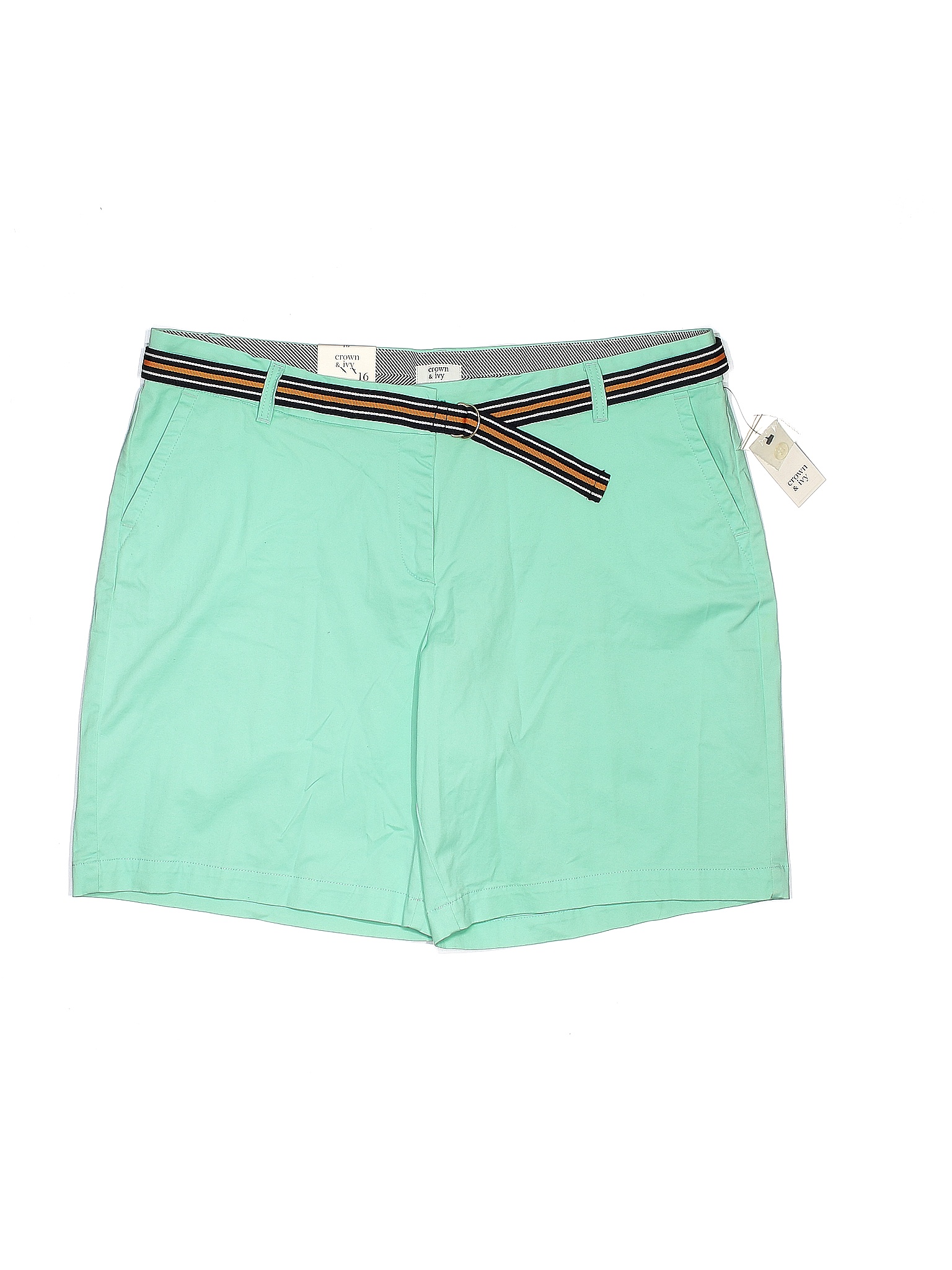 Crown Ivy Solid Teal Khaki Shorts Size Off Thredup