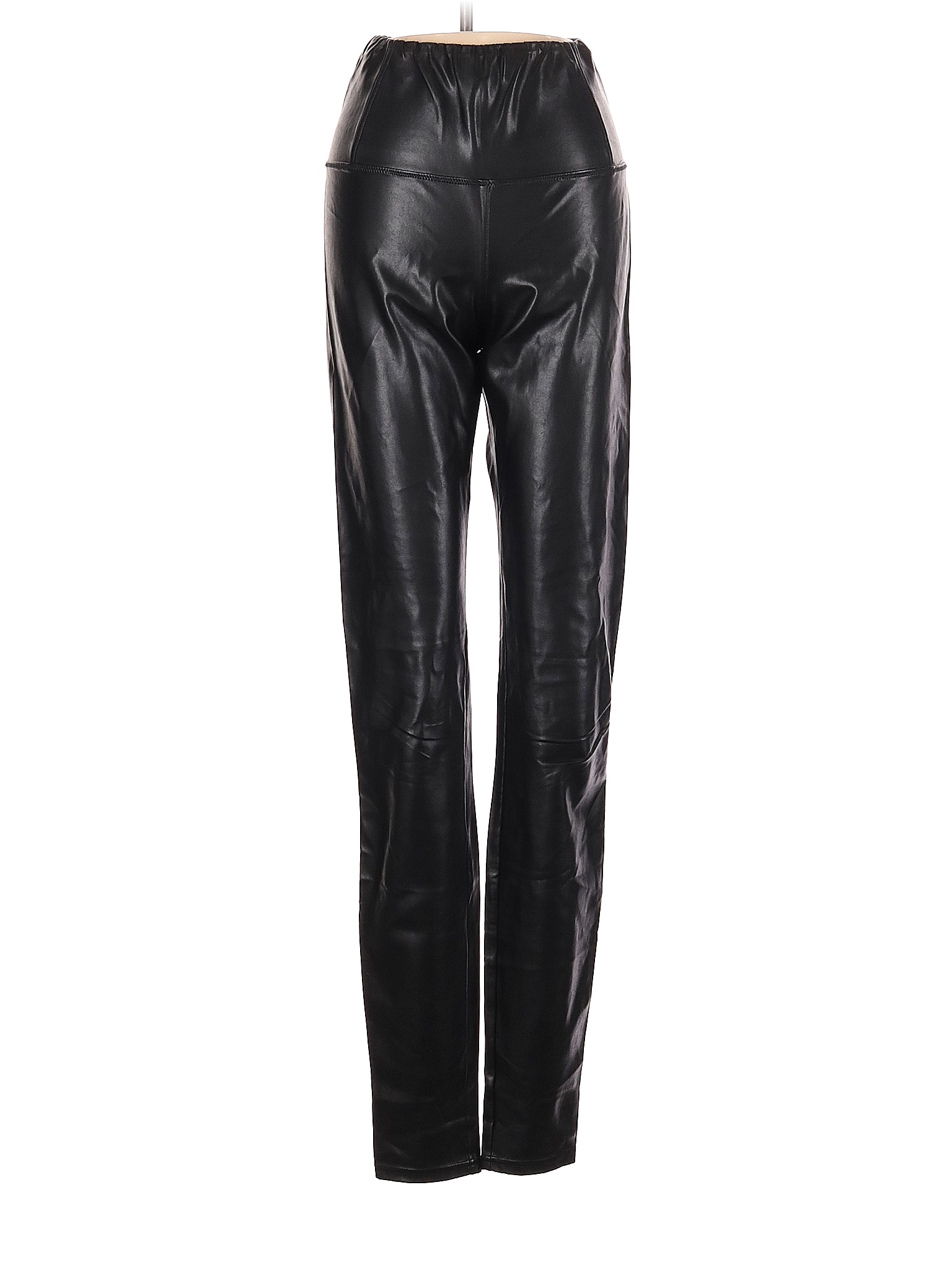 Wilfred Free Polyurethane Solid Black Brown Faux Leather Pants