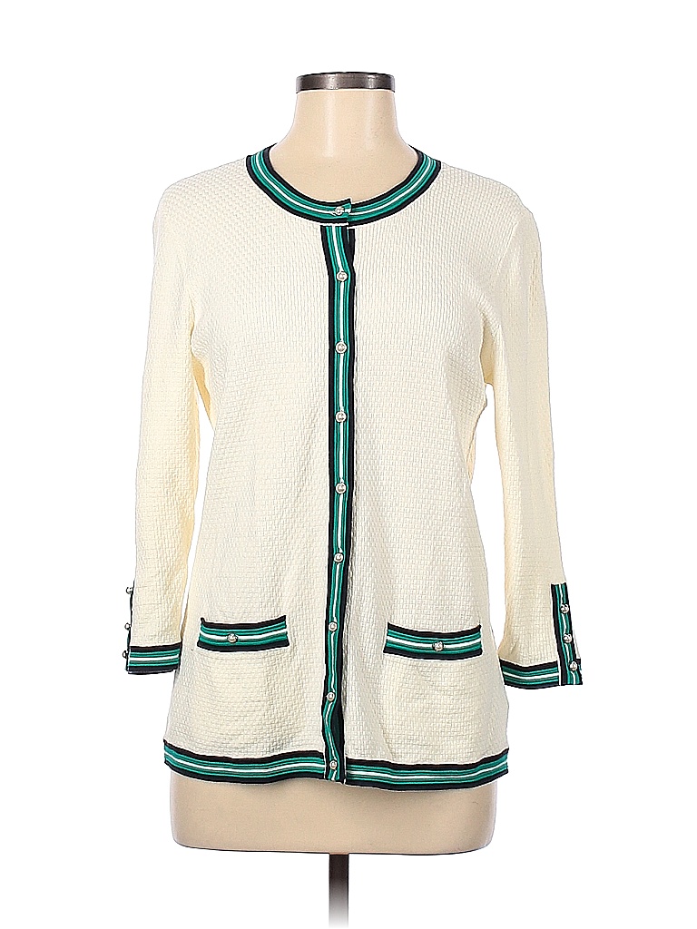 Talbots Color Block Ivory Cardigan Size M 79 Off ThredUp