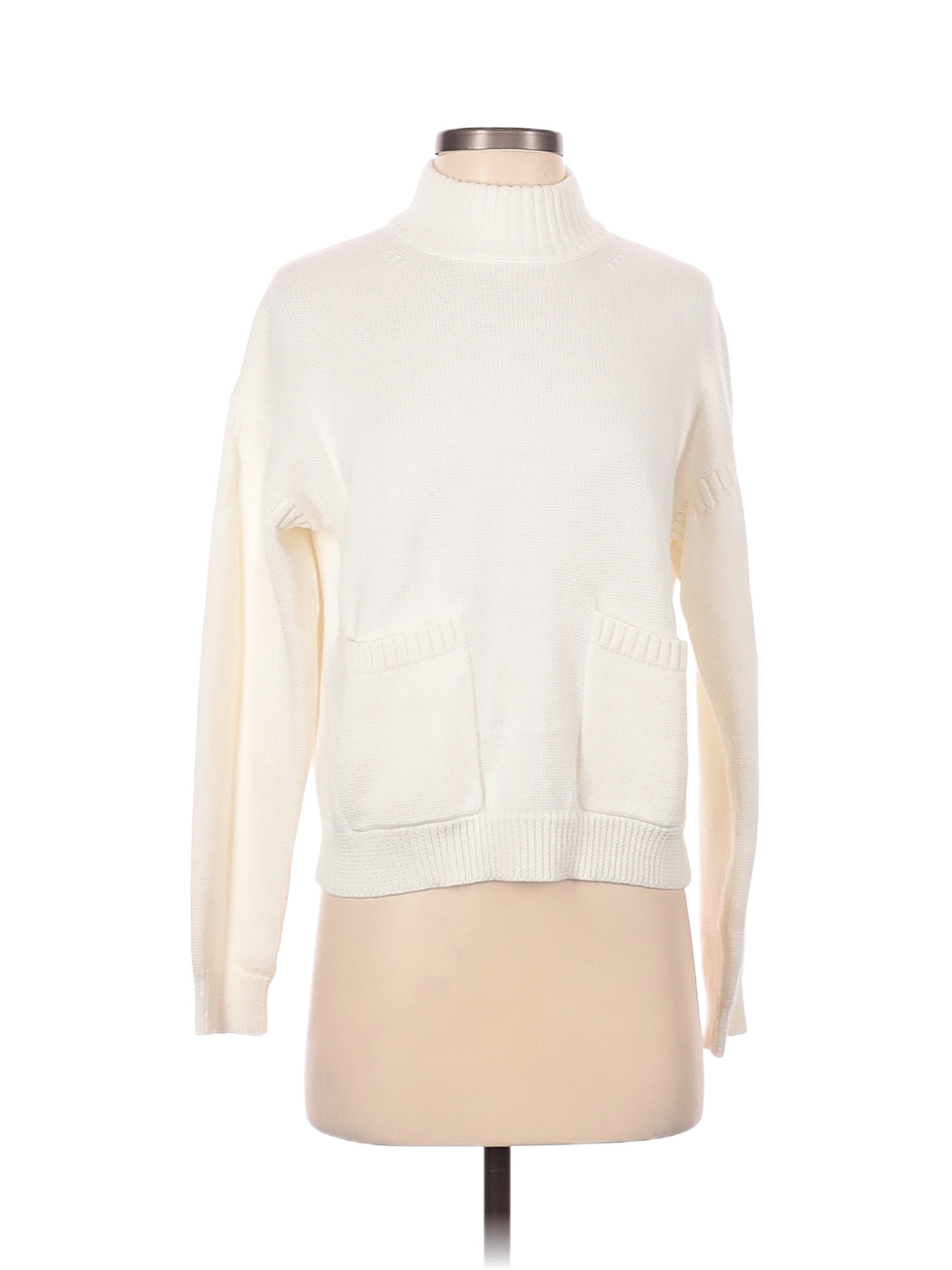 J Crew Color Block Solid Ivory Pullover Sweater Size S Off Thredup