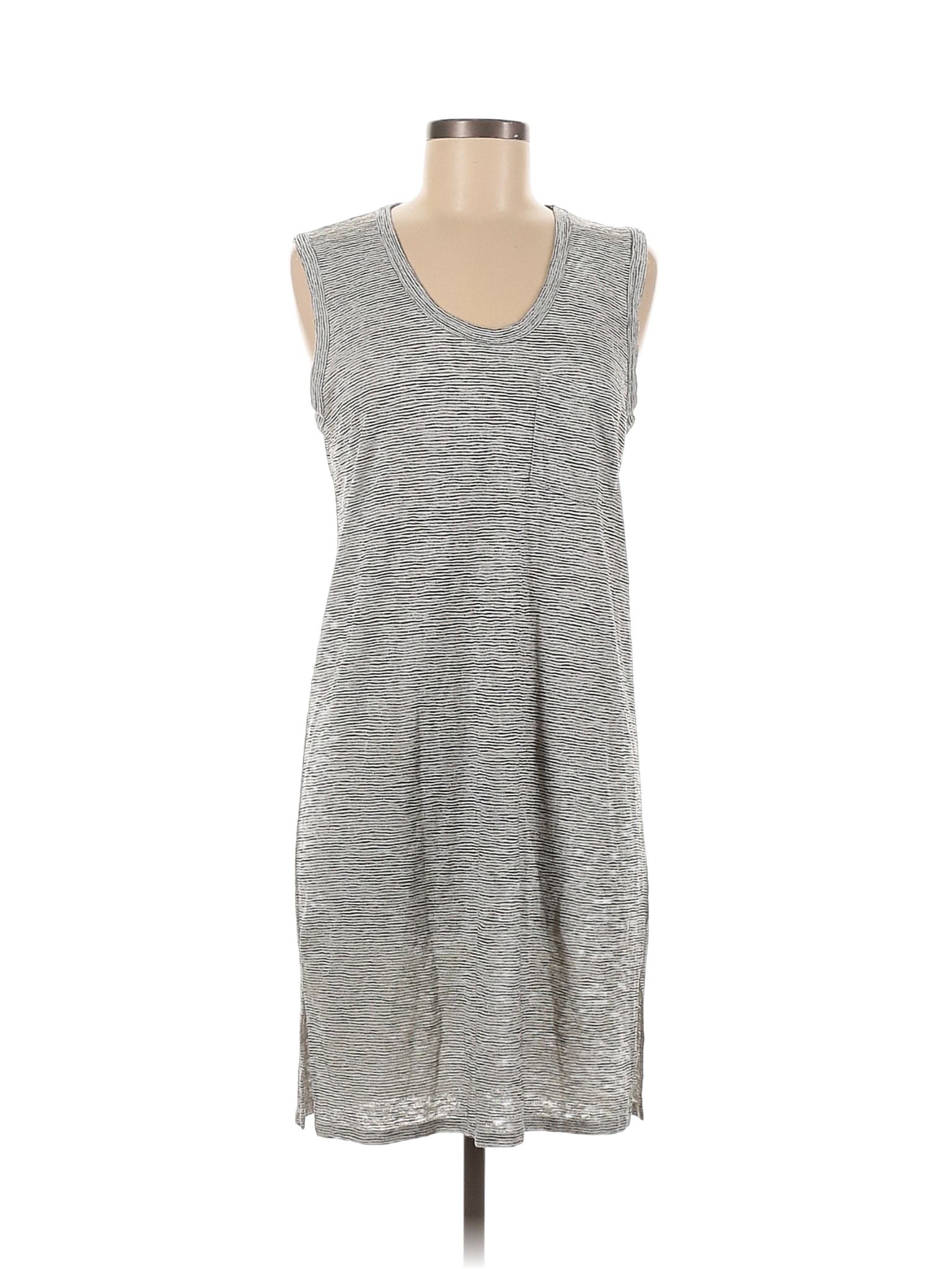 J Crew Factory Store Stripes Gray Casual Dress Size M Off Thredup