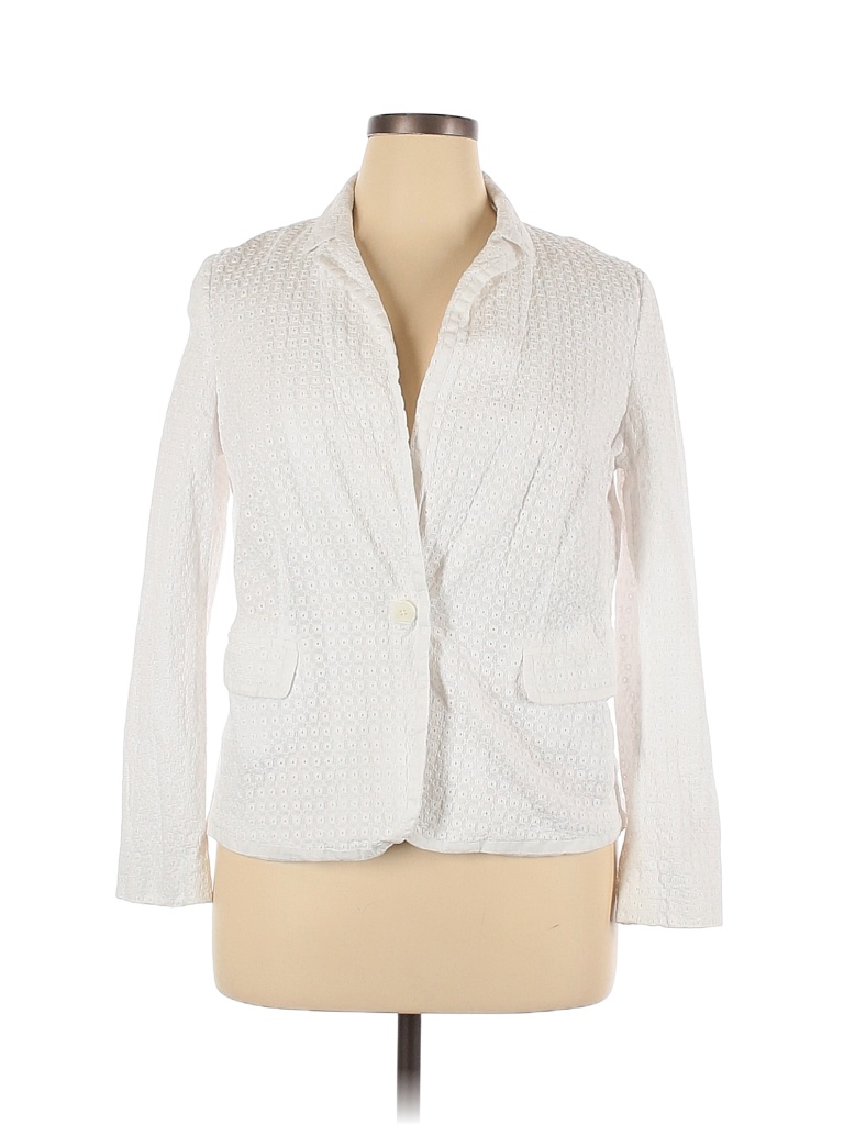 Liz Claiborne 100 Cotton Solid White Blazer Size XL 62 Off ThredUP