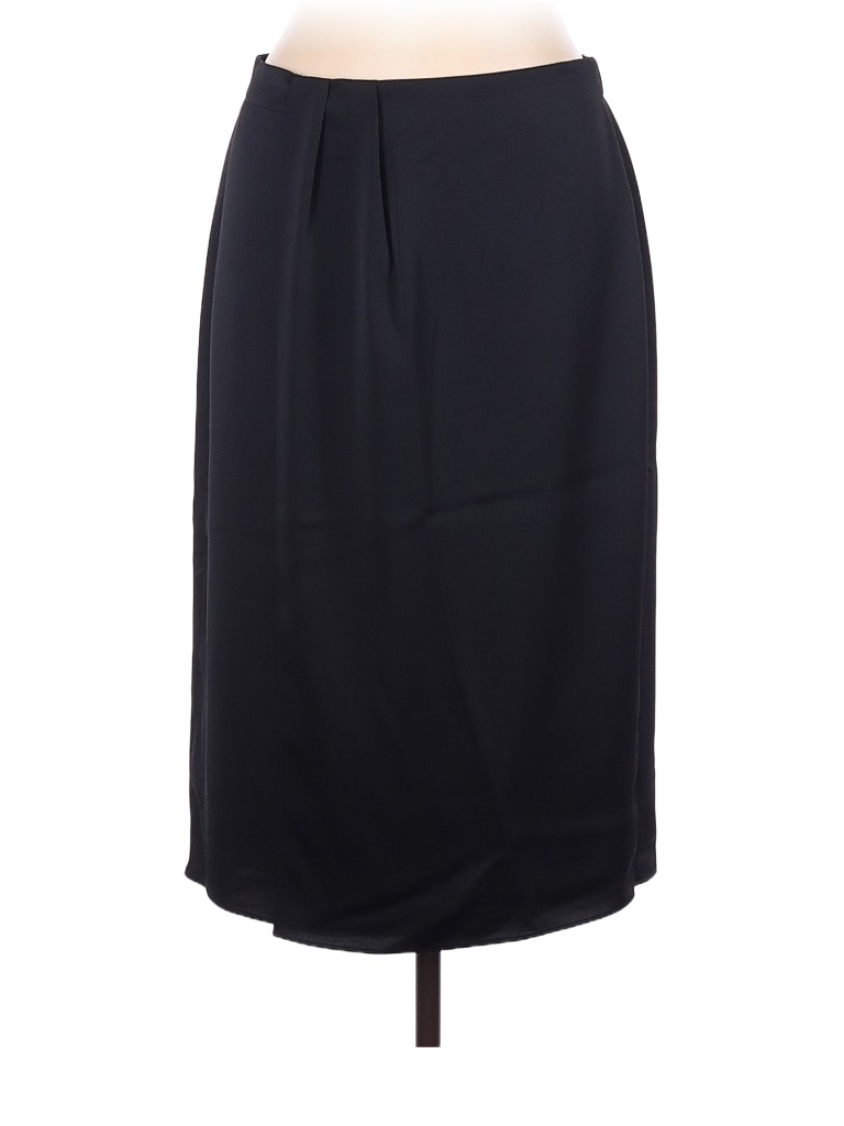 J Crew Polyester Solid Black Casual Skirt Size Off