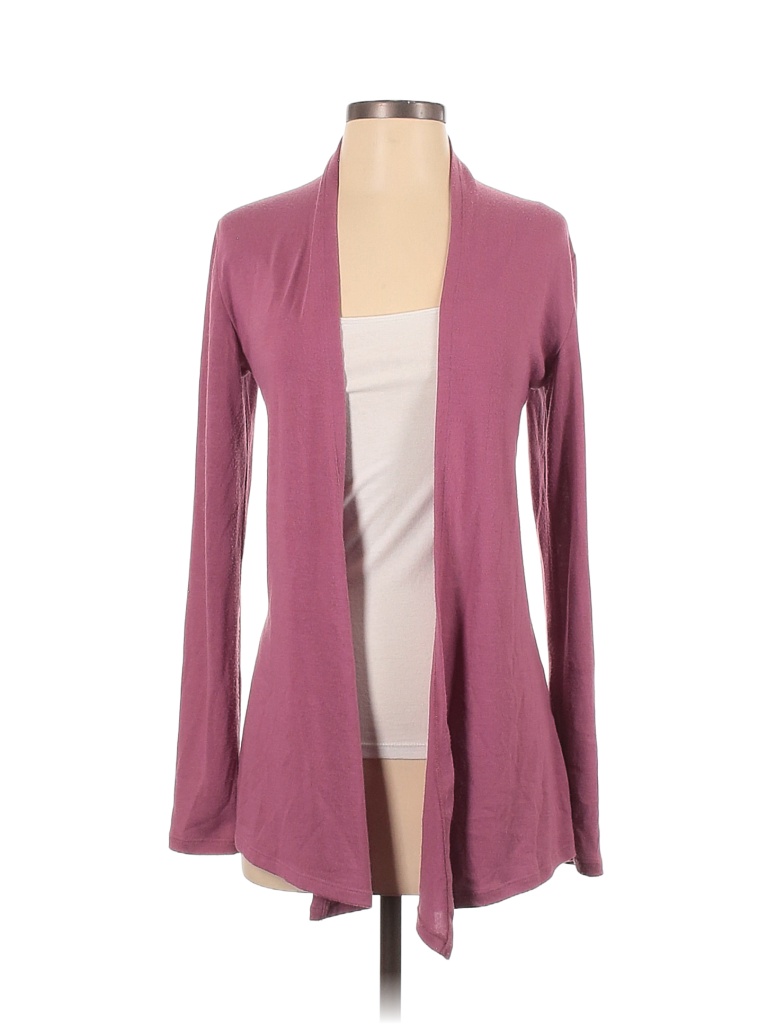 Mix By Hawthorn Color Block Solid Purple Pink Cardigan Size S