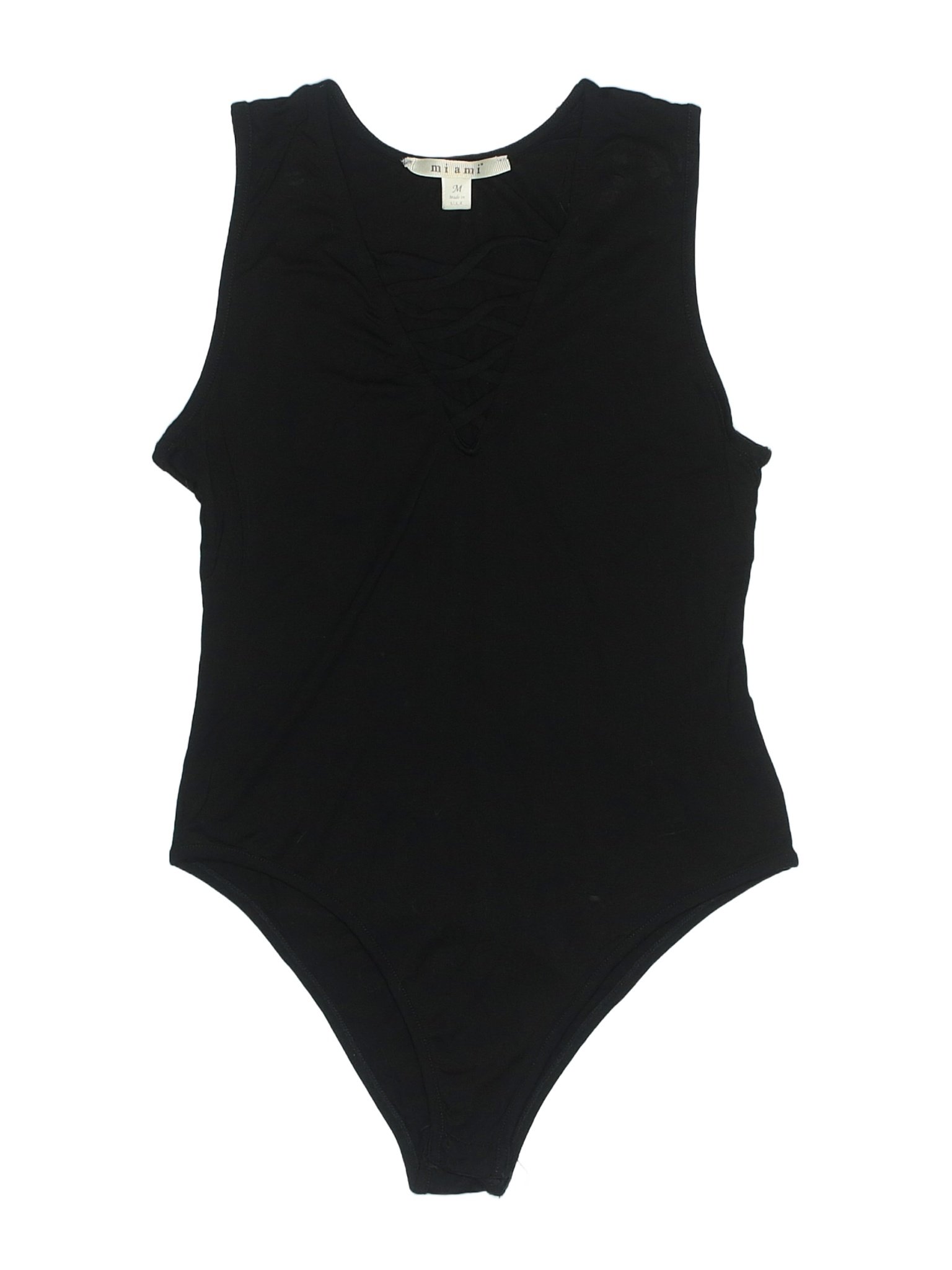 Mi Ami Solid Black Bodysuit Size M Off Thredup