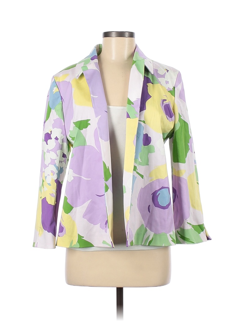 Linda Allard Ellen Tracy Floral Purple Blazer Size 8 85 Off ThredUP