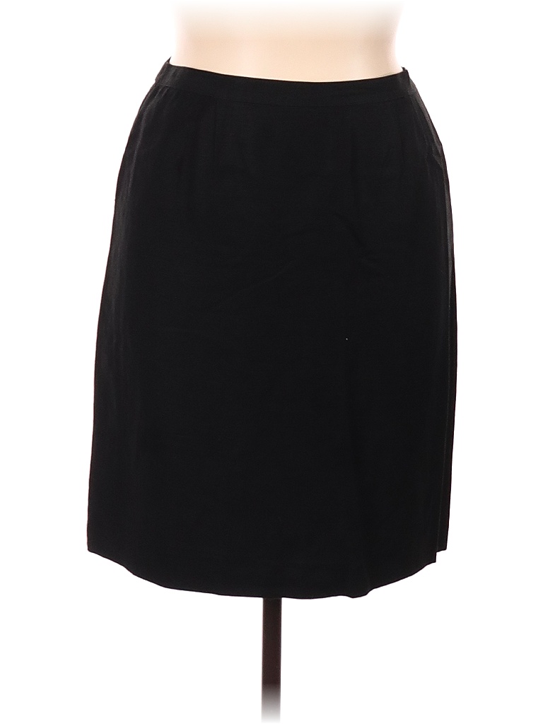 Kasper Company Asl Solid Black Casual Skirt Size Petite