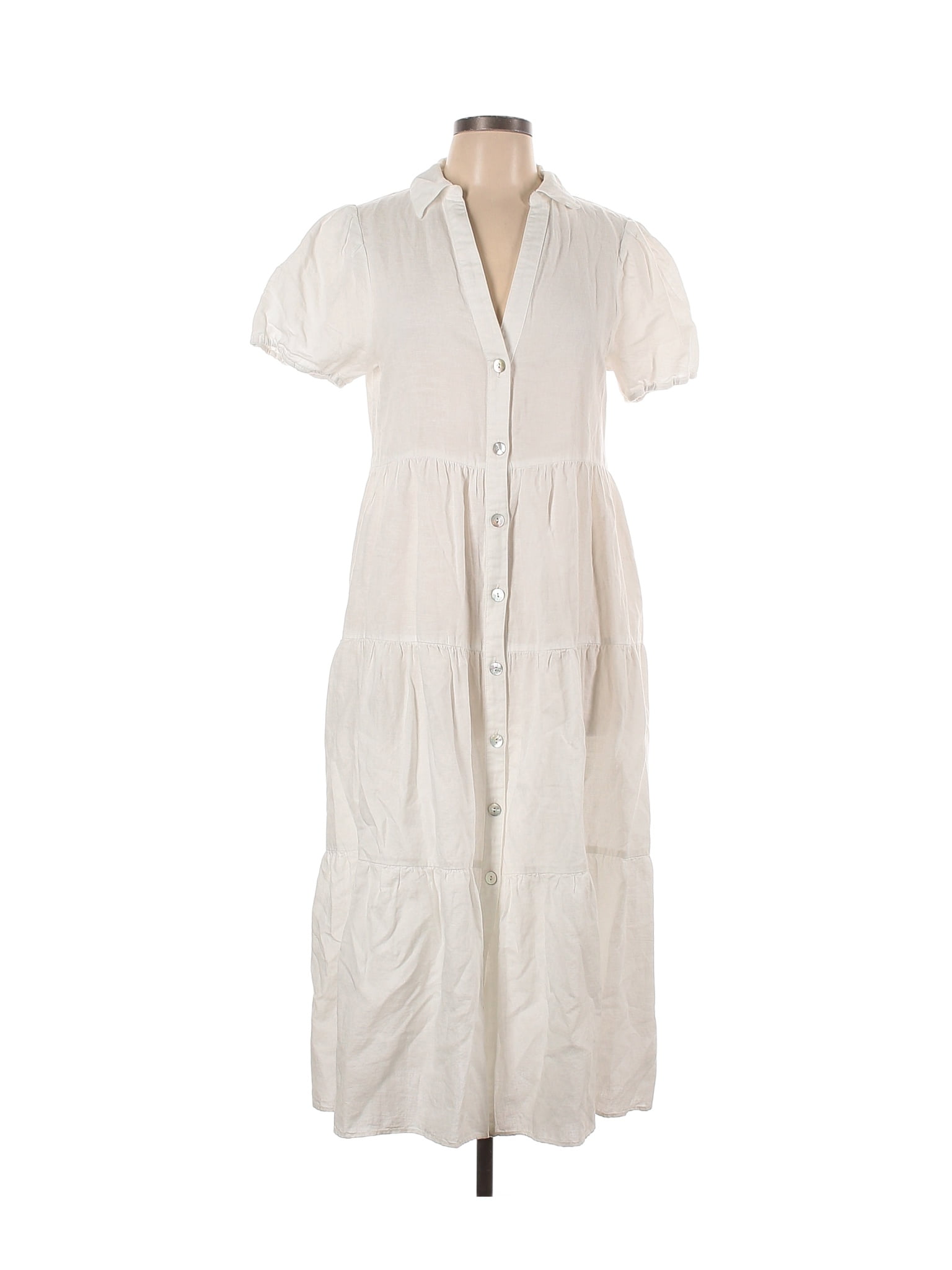 Zara Solid White Casual Dress Size L 33 Off ThredUP