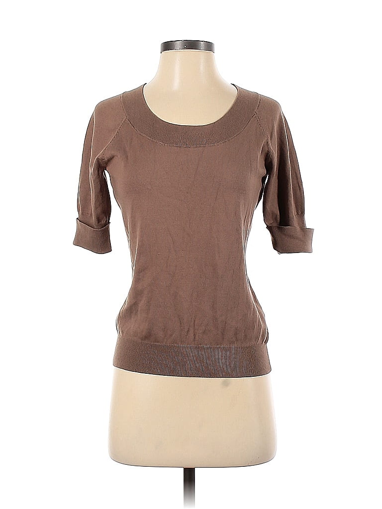 Talbots Color Block Solid Brown Tan Pullover Sweater Size P 81 Off