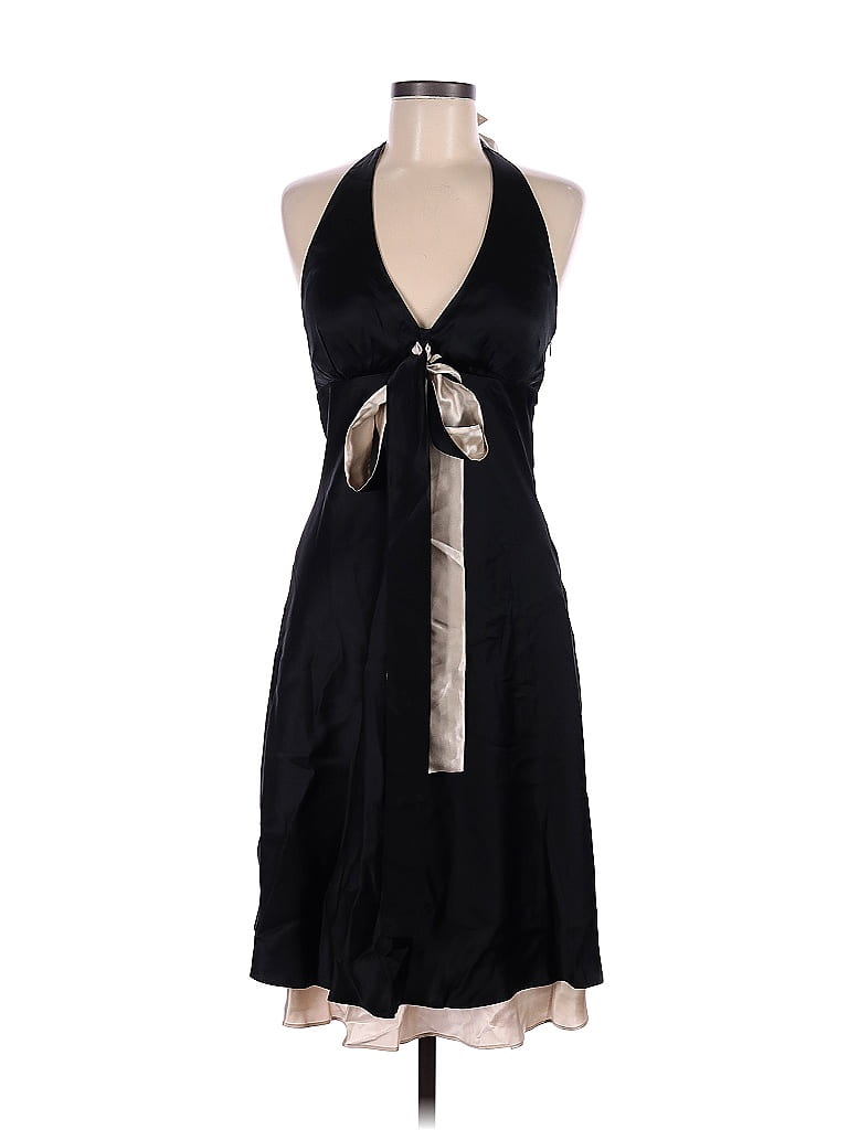 White House Black Market 100 Silk Black Cocktail Dress Size 6 72