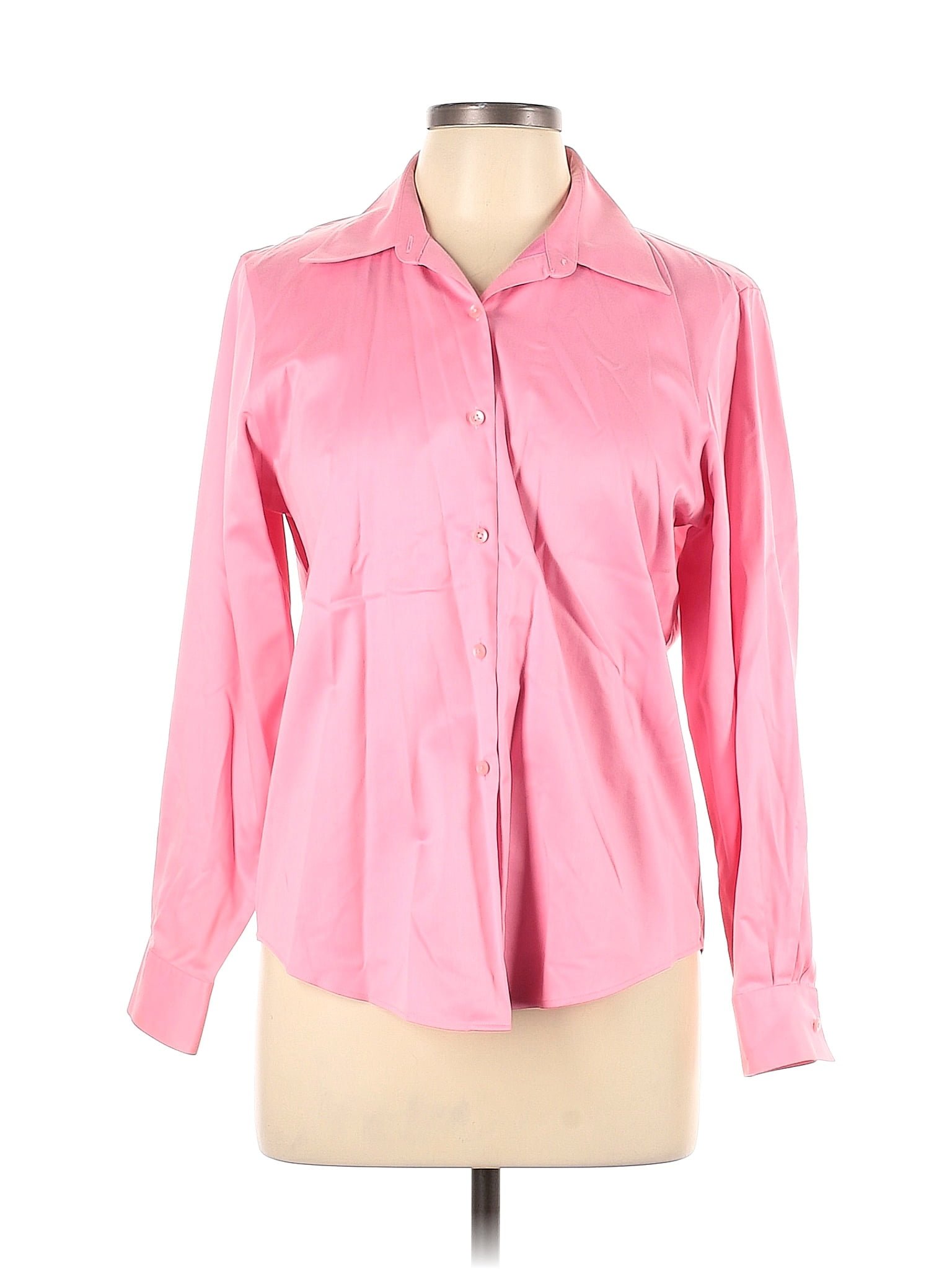 Talbots Cotton Pink Long Sleeve Button Down Shirt Size Petite