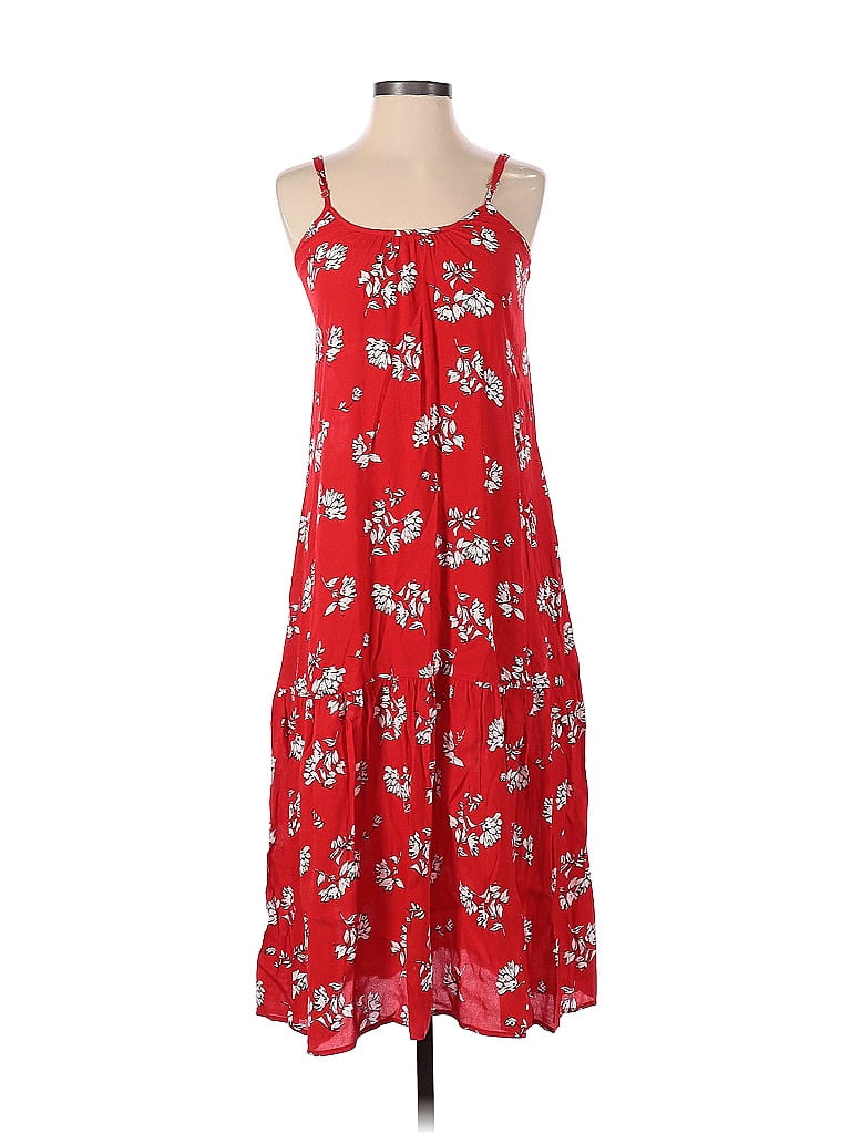 Vici Rayon Floral Floral Motif Red Casual Dress Size Xs Off