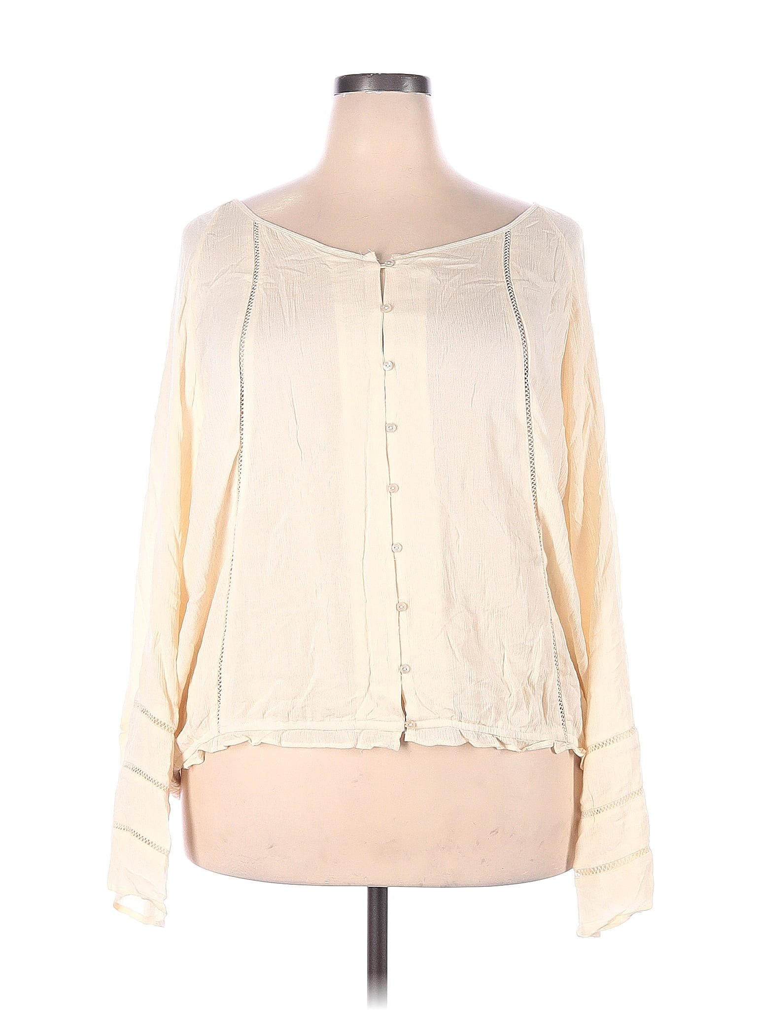 Cato Solid Ivory Long Sleeve Blouse Size 22 24 Plus 40 Off ThredUP