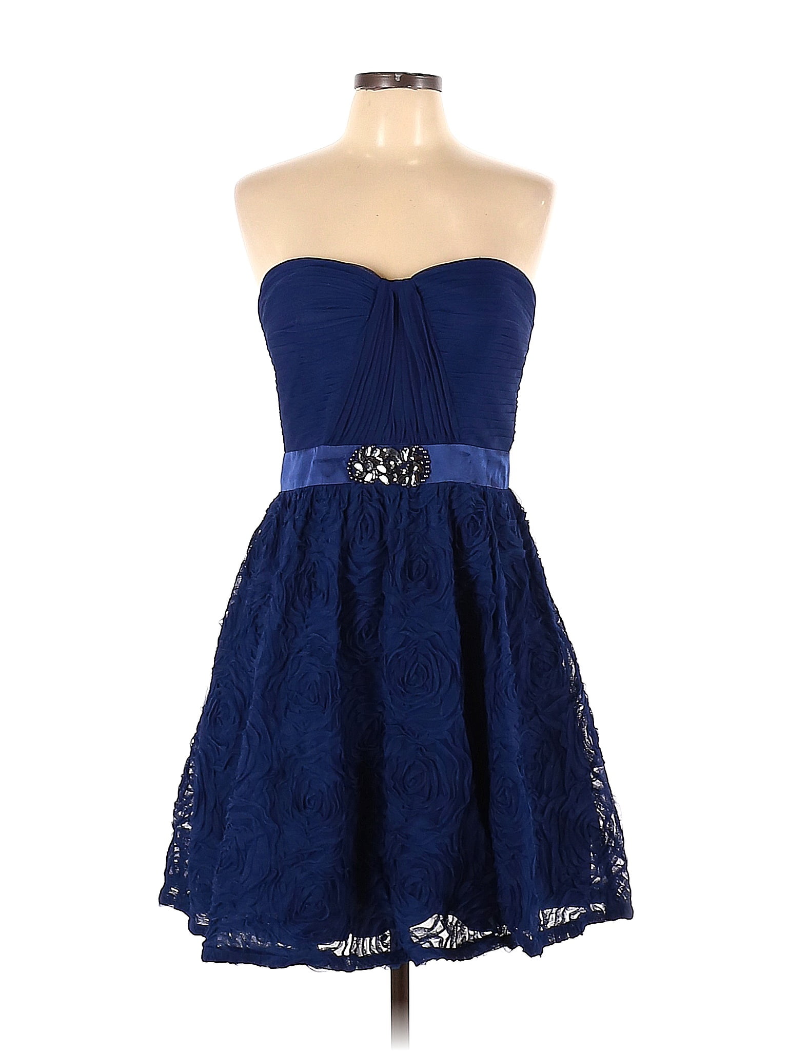 Adrianna Papell 100 Polyester Blue Cocktail Dress Size 10 76 Off