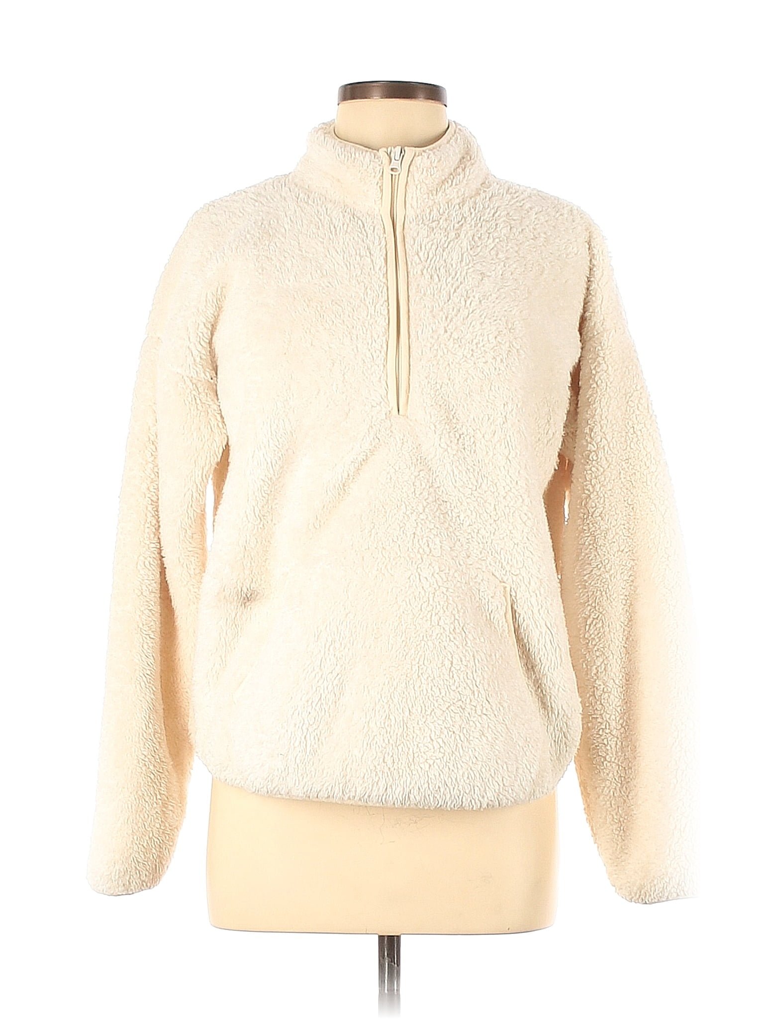 Forever 21 100 Polyester Solid Ivory Fleece Size M 33 Off ThredUP