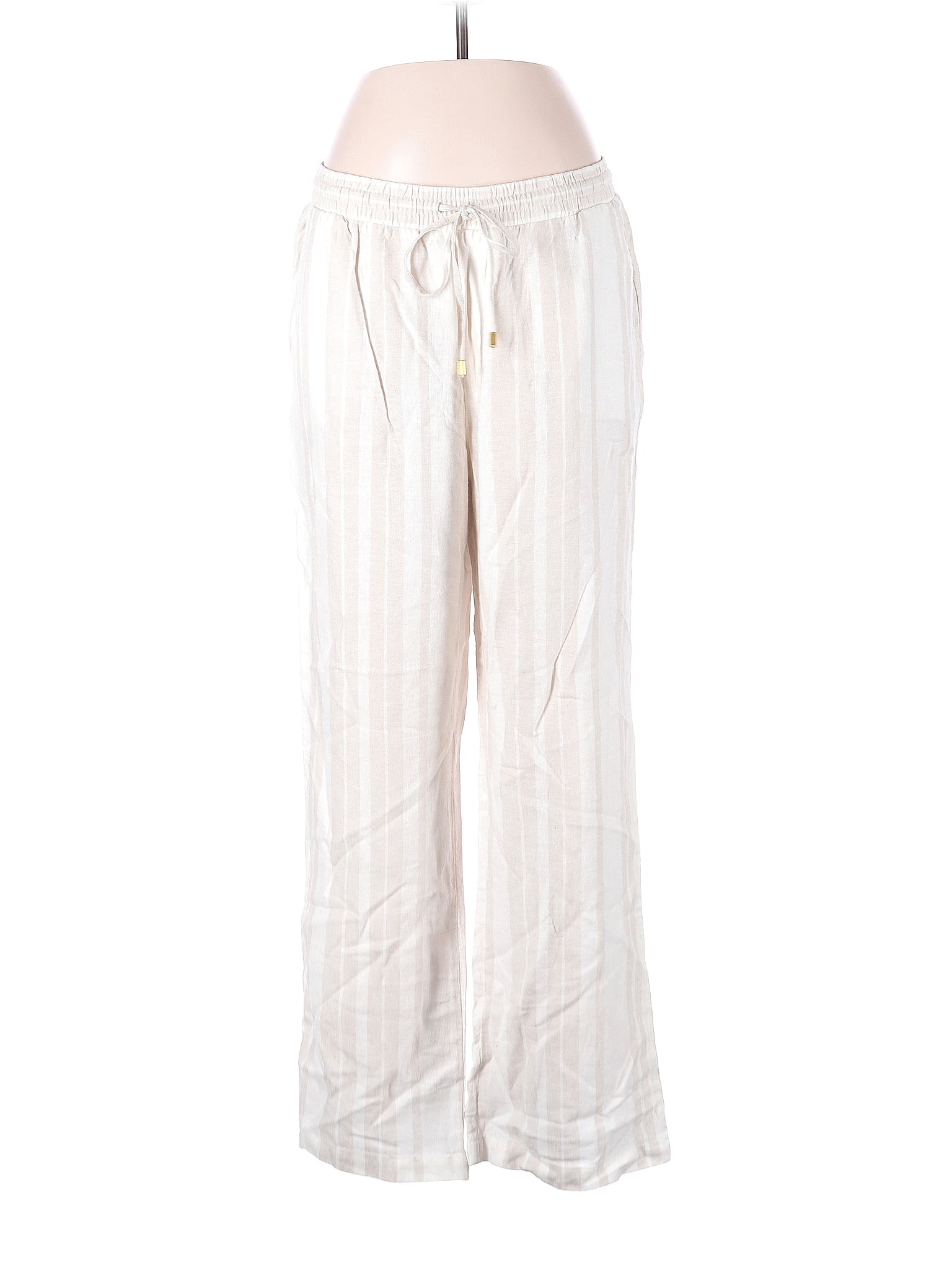 Ellen Tracy Ivory Linen Pants Size M 83 Off ThredUp