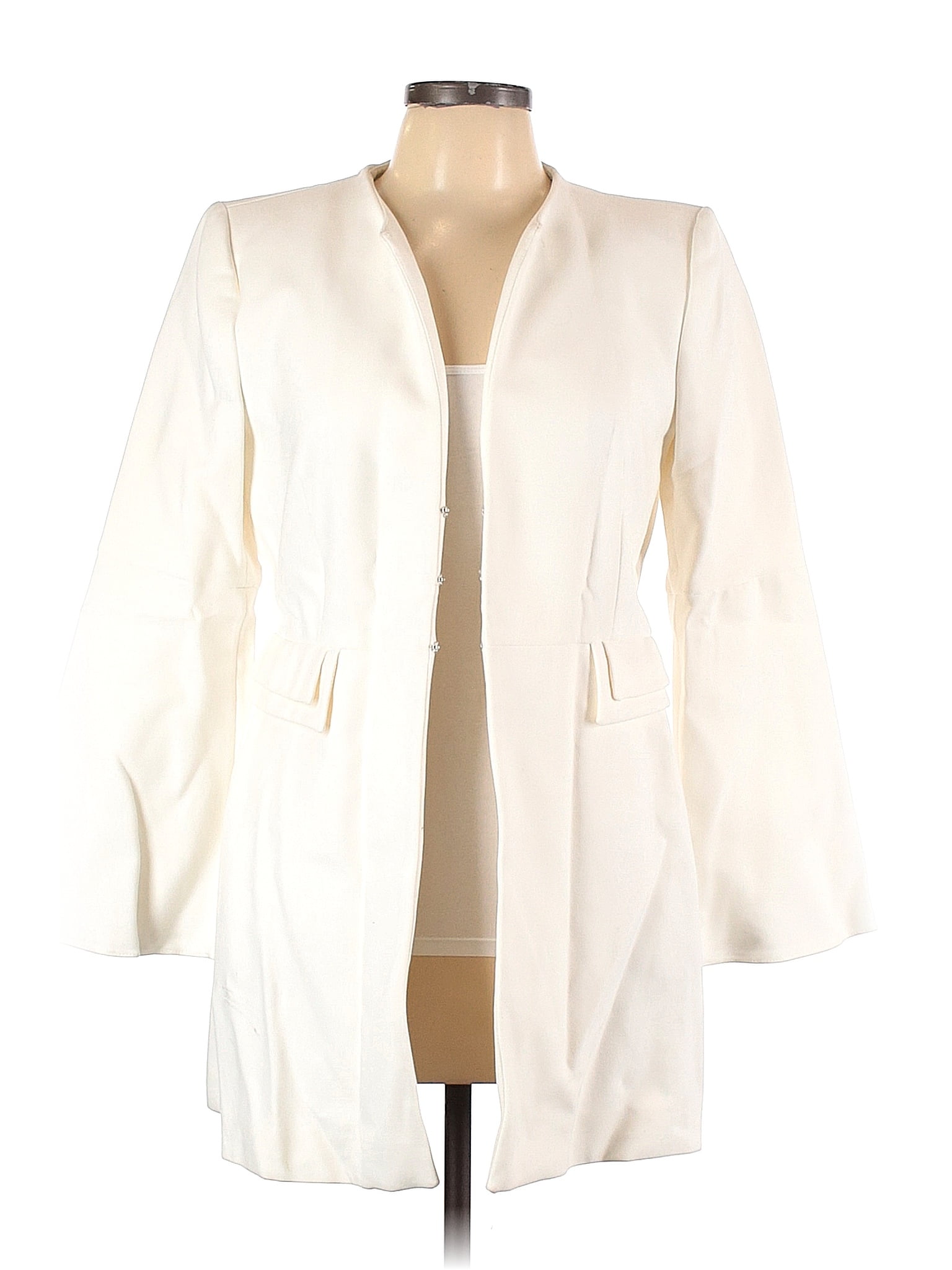 Zara Basic Solid Ivory Blazer Size L 50 Off ThredUP