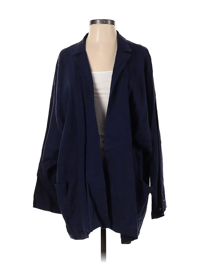 Eileen Fisher Color Block Solid Navy Blue Cardigan Size 2 80 Off