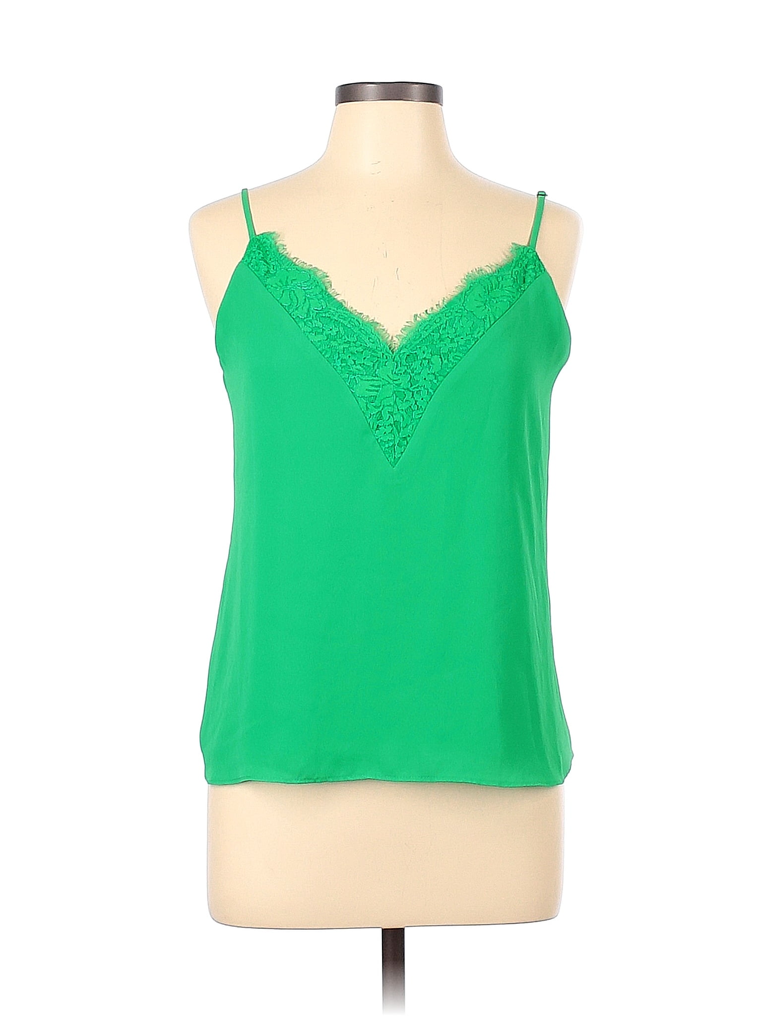 Socialite Polyester Green Sleeveless Blouse Size L Off Thredup