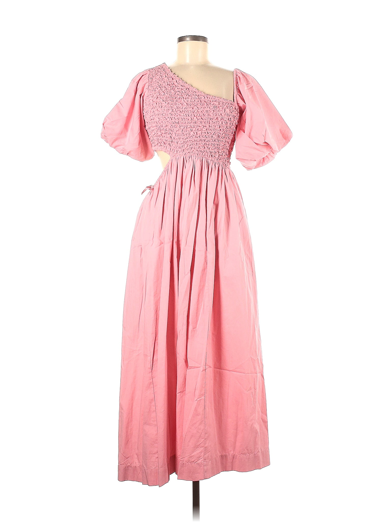 Free People 100 Cotton Solid Pink Casual Dress Size XS 64 Off ThredUP