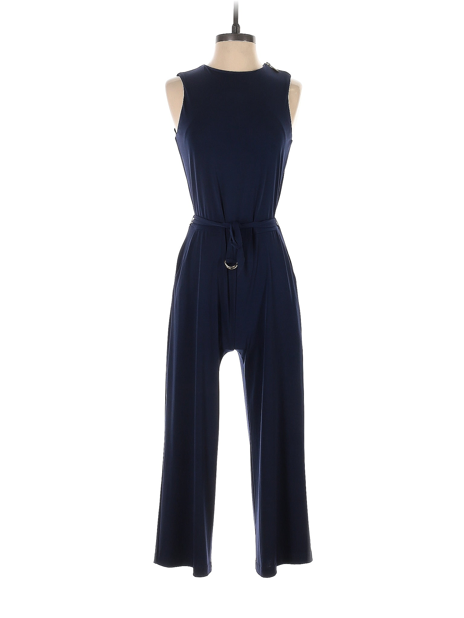 MICHAEL Michael Kors Solid Navy Blue Jumpsuit Size XS 72 Off ThredUP