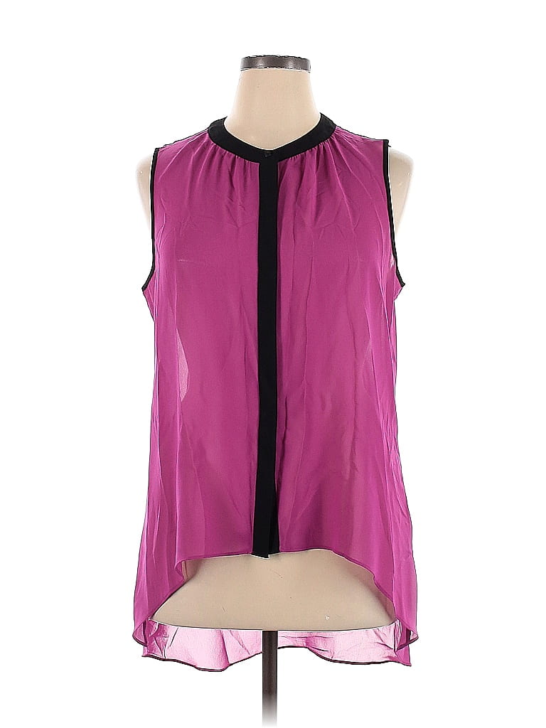 Nicole By Nicole Miller Polyester Color Block Purple Sleeveless