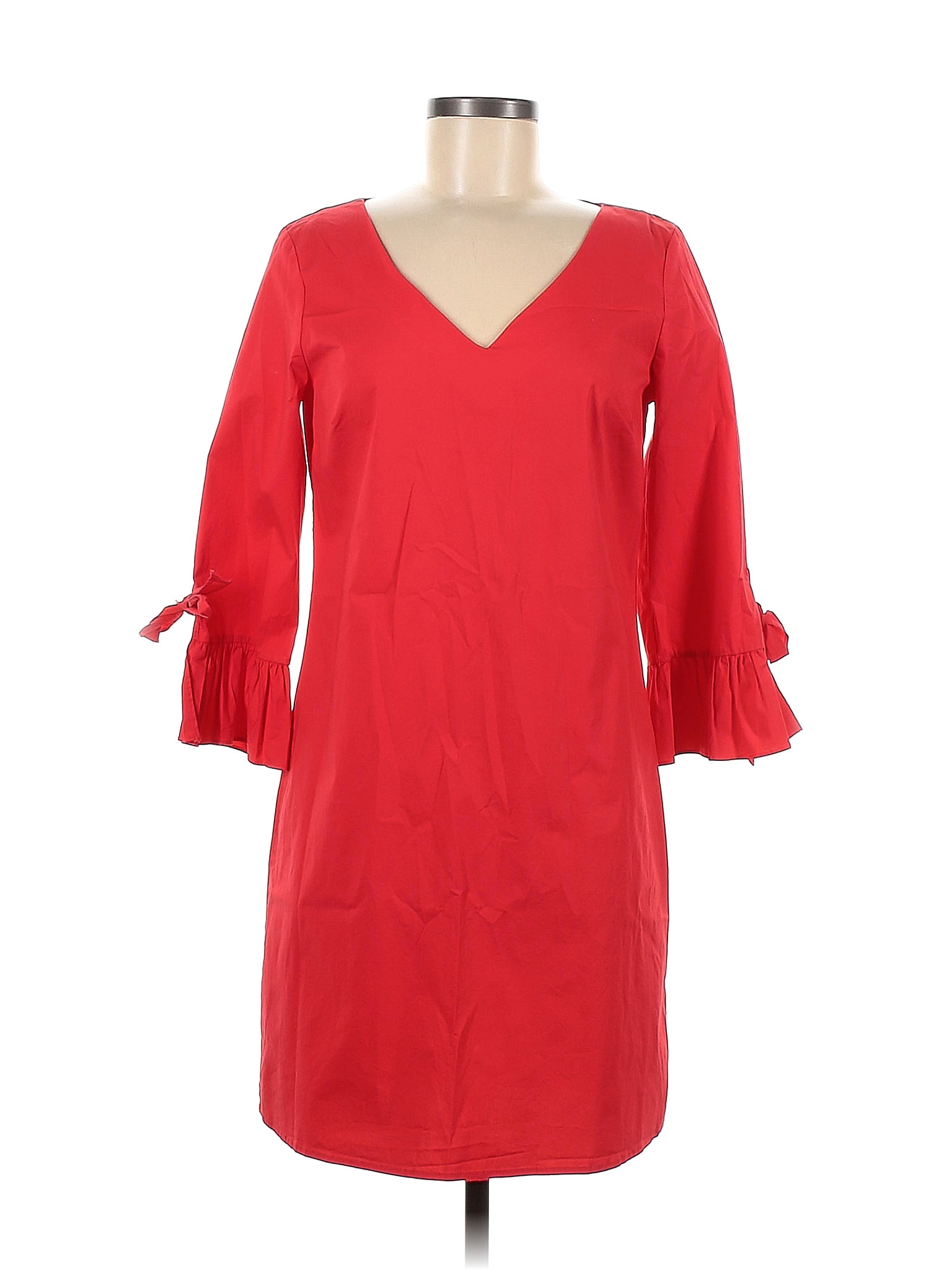 J Crew Factory Store Solid Red Casual Dress Size Off Thredup