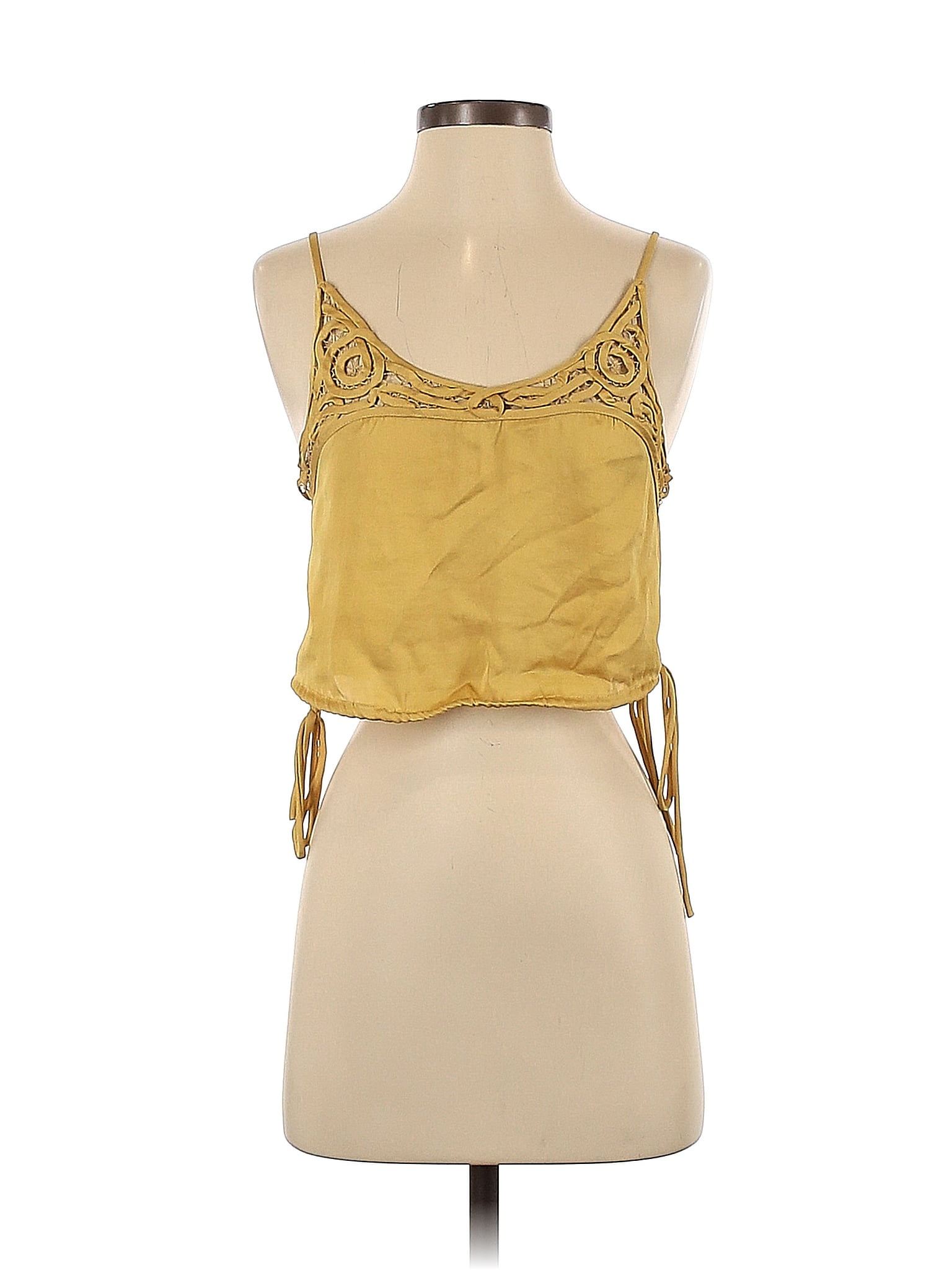 Intimately By Free People 100 Polyester Solid Yellow Sleeveless Blouse