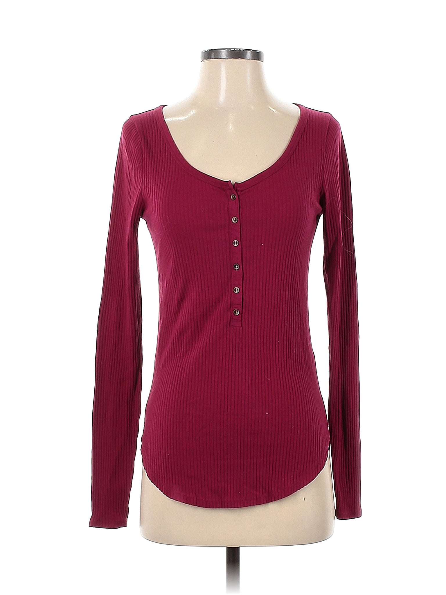 Abercrombie Fitch Burgundy Long Sleeve Top Size S 61 Off ThredUP