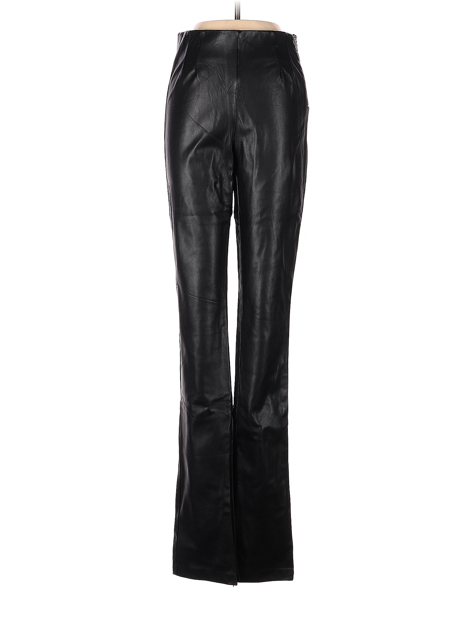 Zara Solid Black Faux Leather Pants Size S 47 Off ThredUp