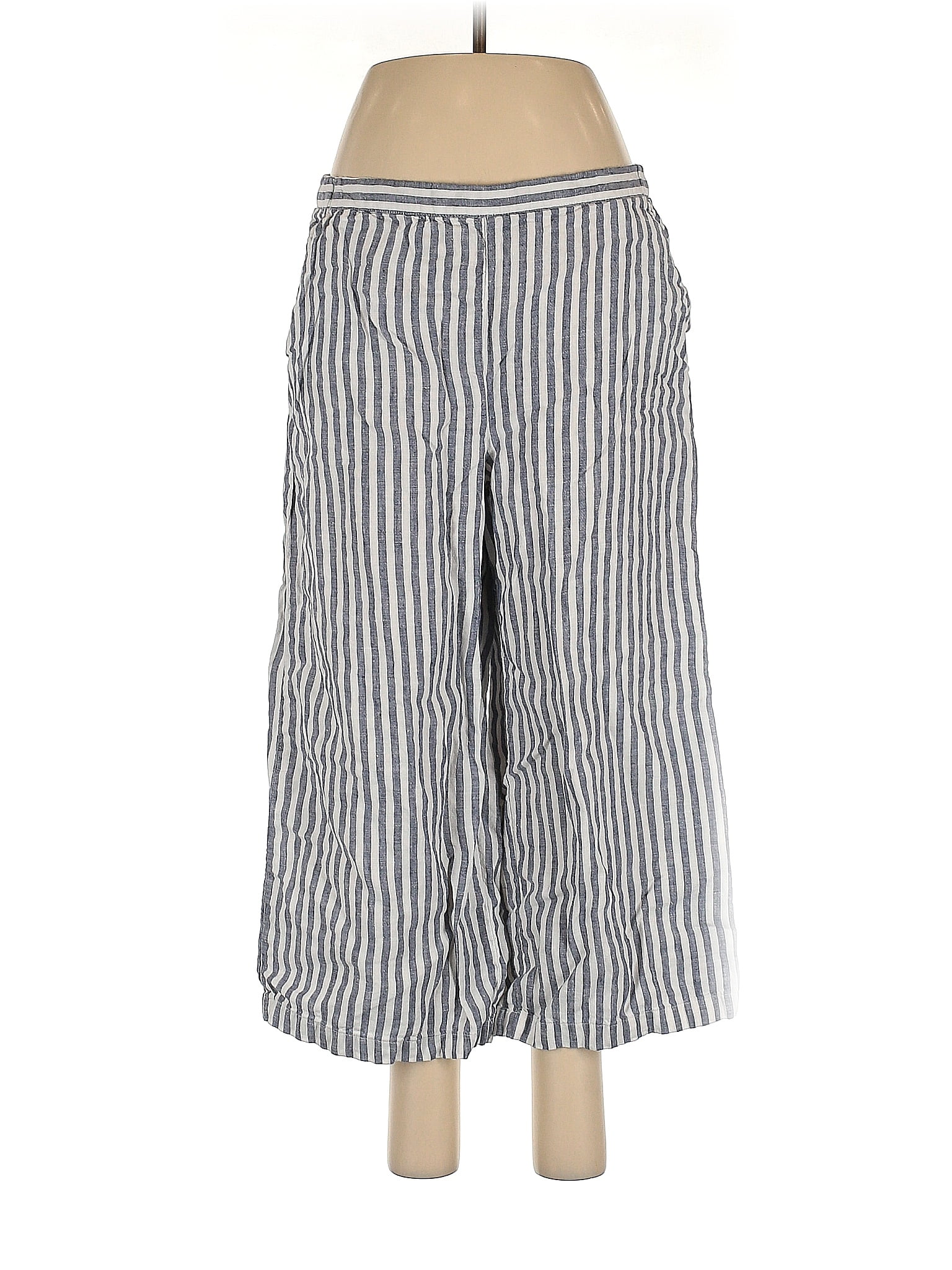 Ellen Tracy Linen Stripes Blue Linen Pants Size M Off Thredup