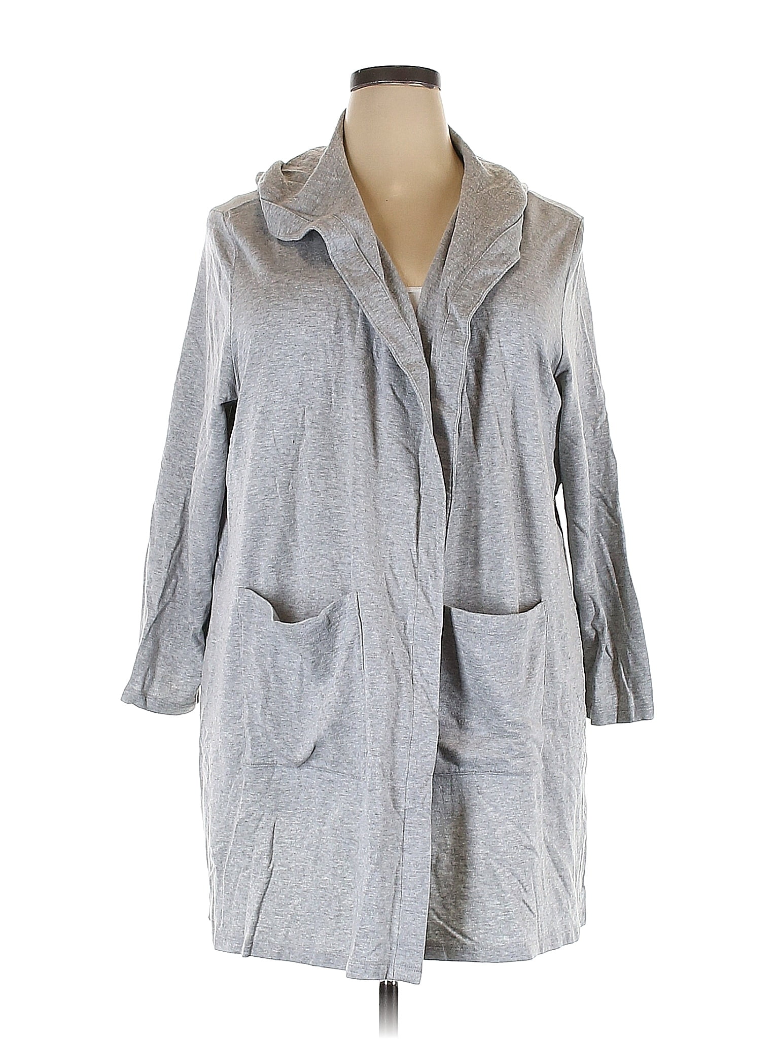 Eileen Fisher Solid Gray Cardigan Size X Plus Off Thredup