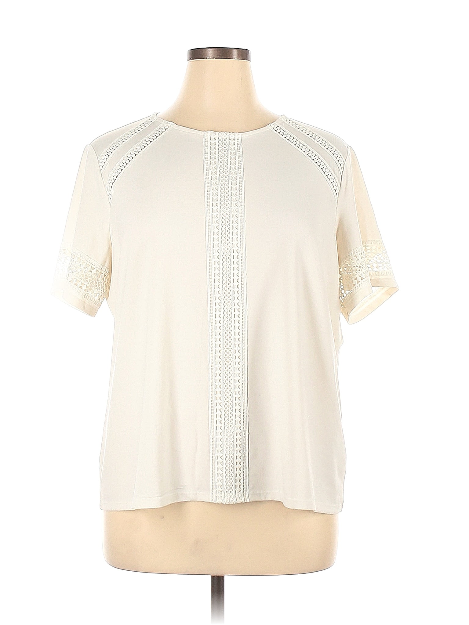 H M Ivory Short Sleeve Blouse Size Xl Off Thredup