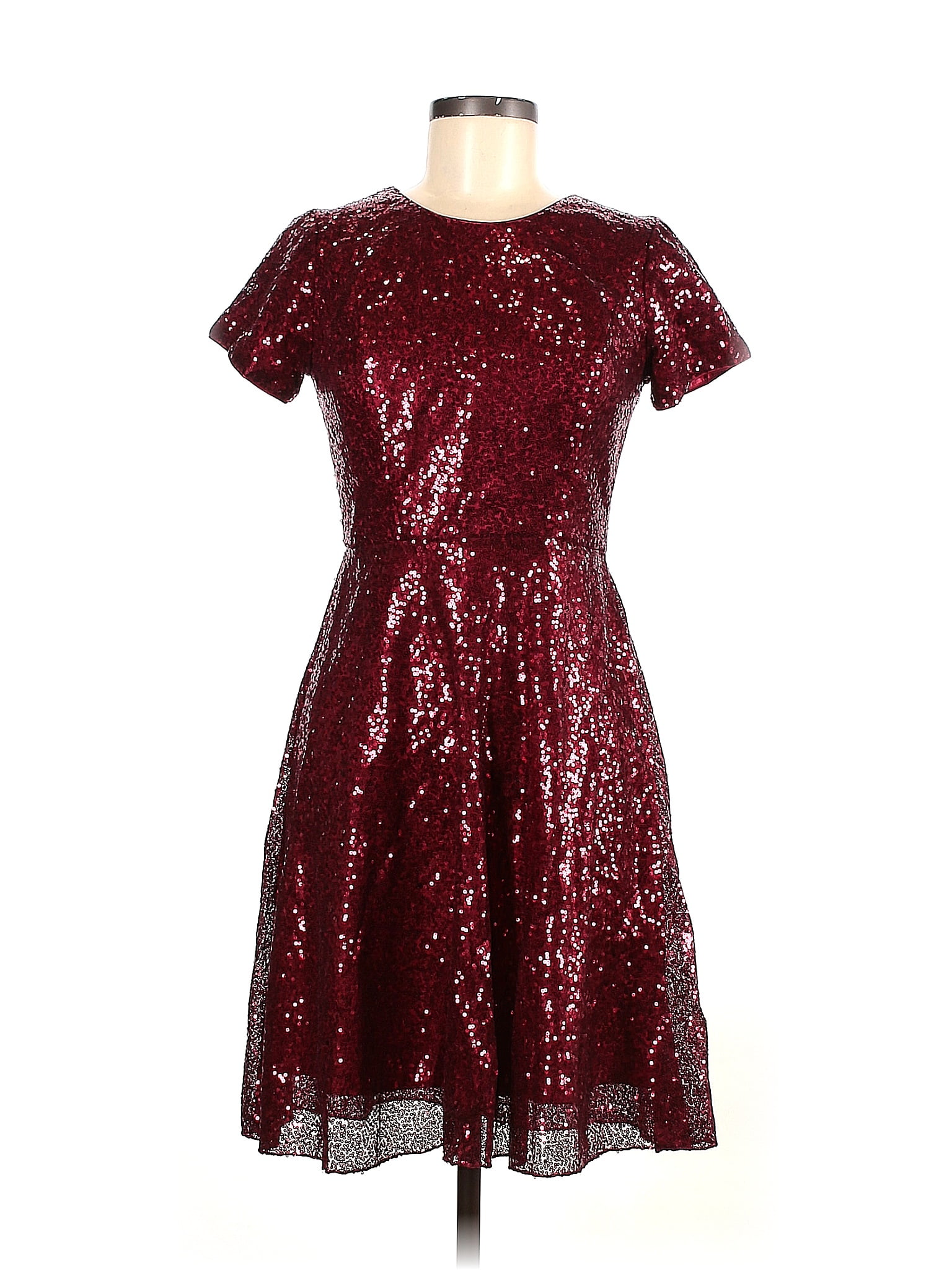 IEFIEL Solid Maroon Burgundy Cocktail Dress Size 6 51 Off ThredUP