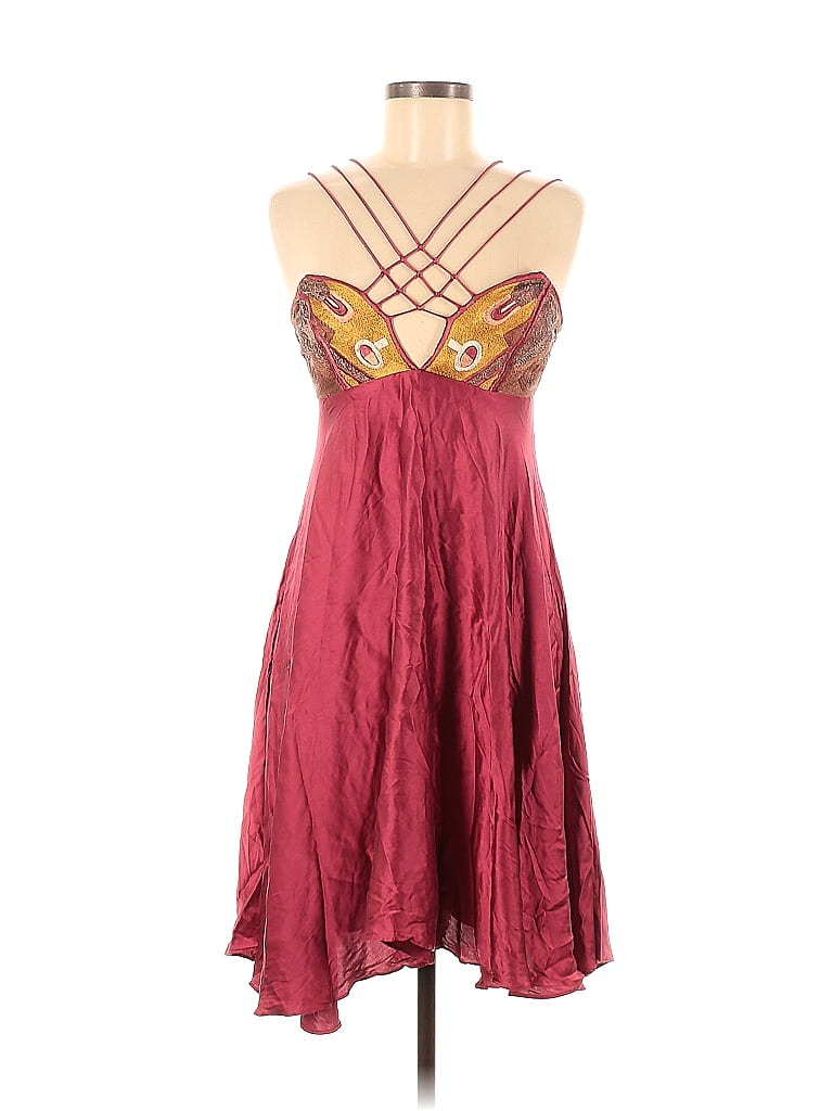 Nicole Miller Solid Burgundy Cocktail Dress Size 6 81 Off ThredUp