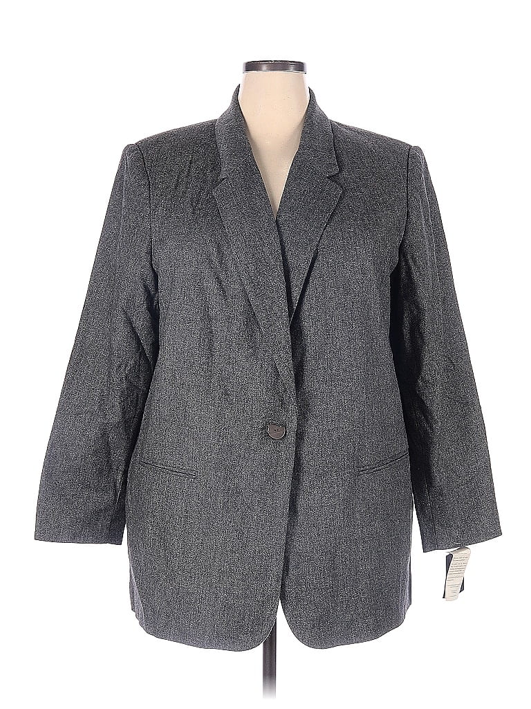 Sag Harbor Gray Wool Blazer Size Plus Off Thredup