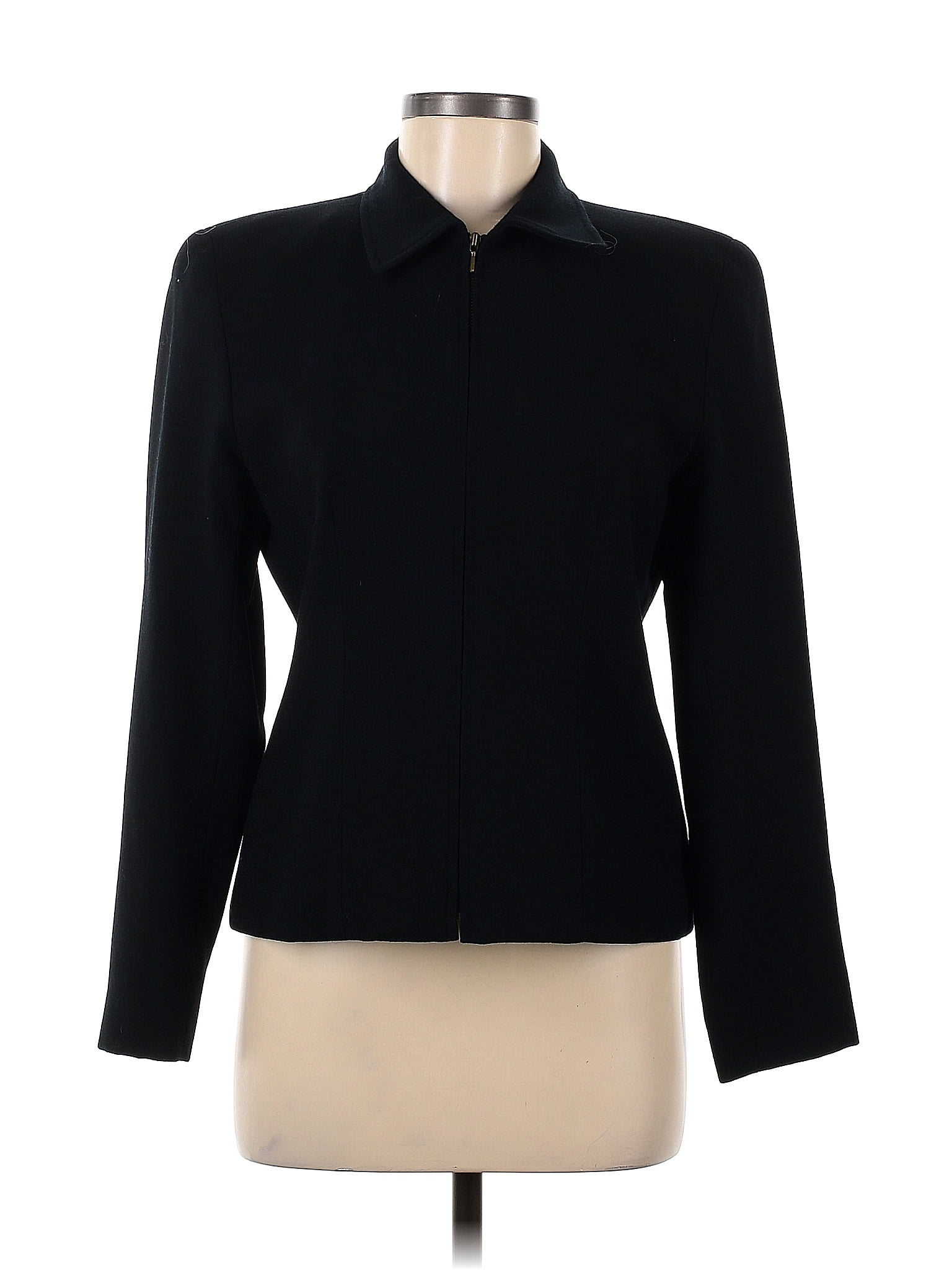 Talbots Wool Solid Black Jacket Size Off Thredup