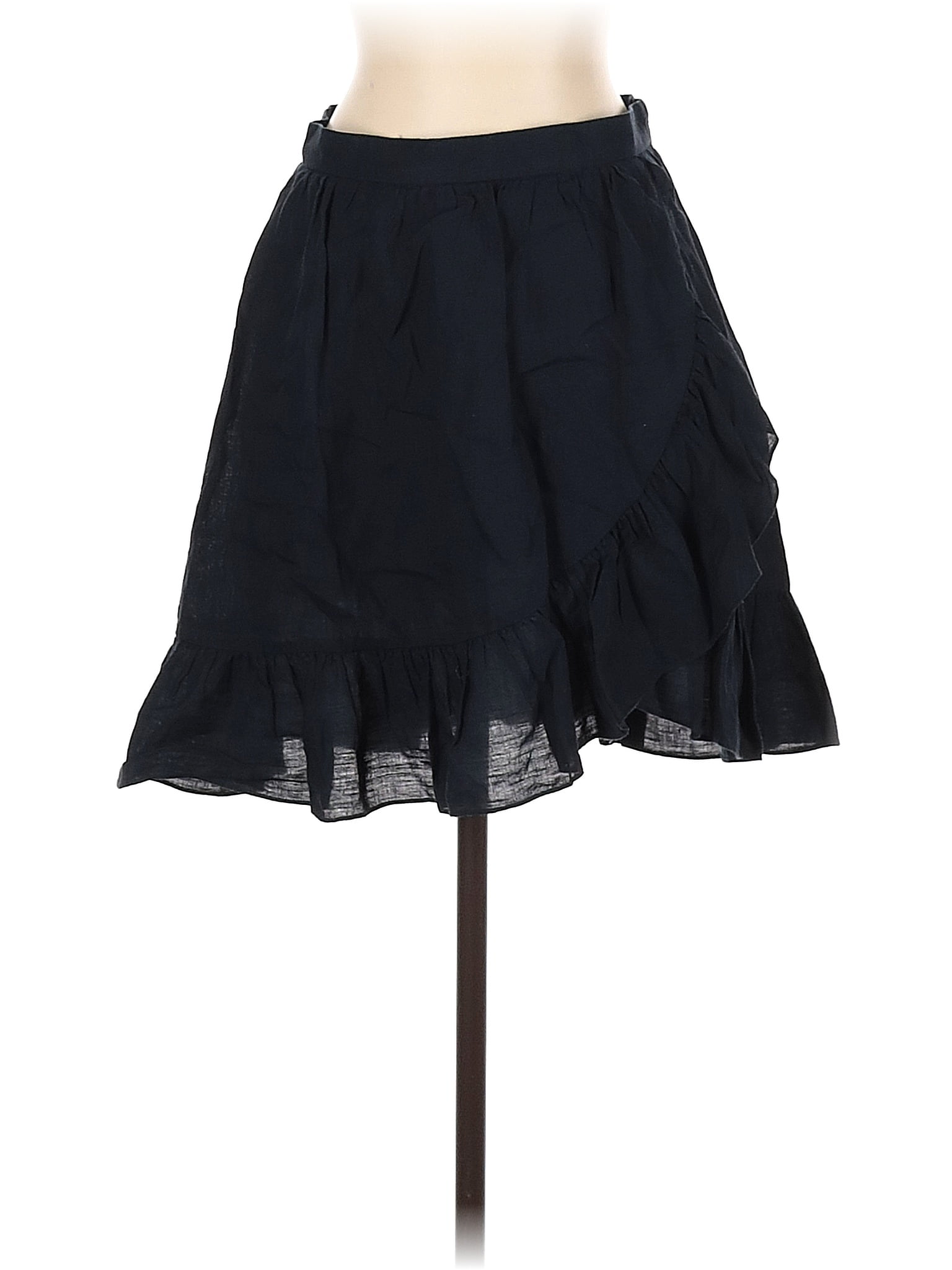 J Crew 100 Linen Solid Navy Blue Casual Skirt Size 2 92 Off ThredUP