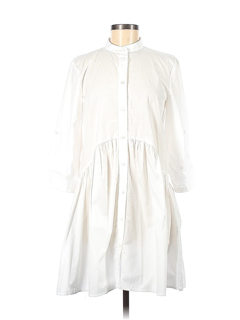 Zara Solid White Casual Dress Size M 26 Off ThredUP