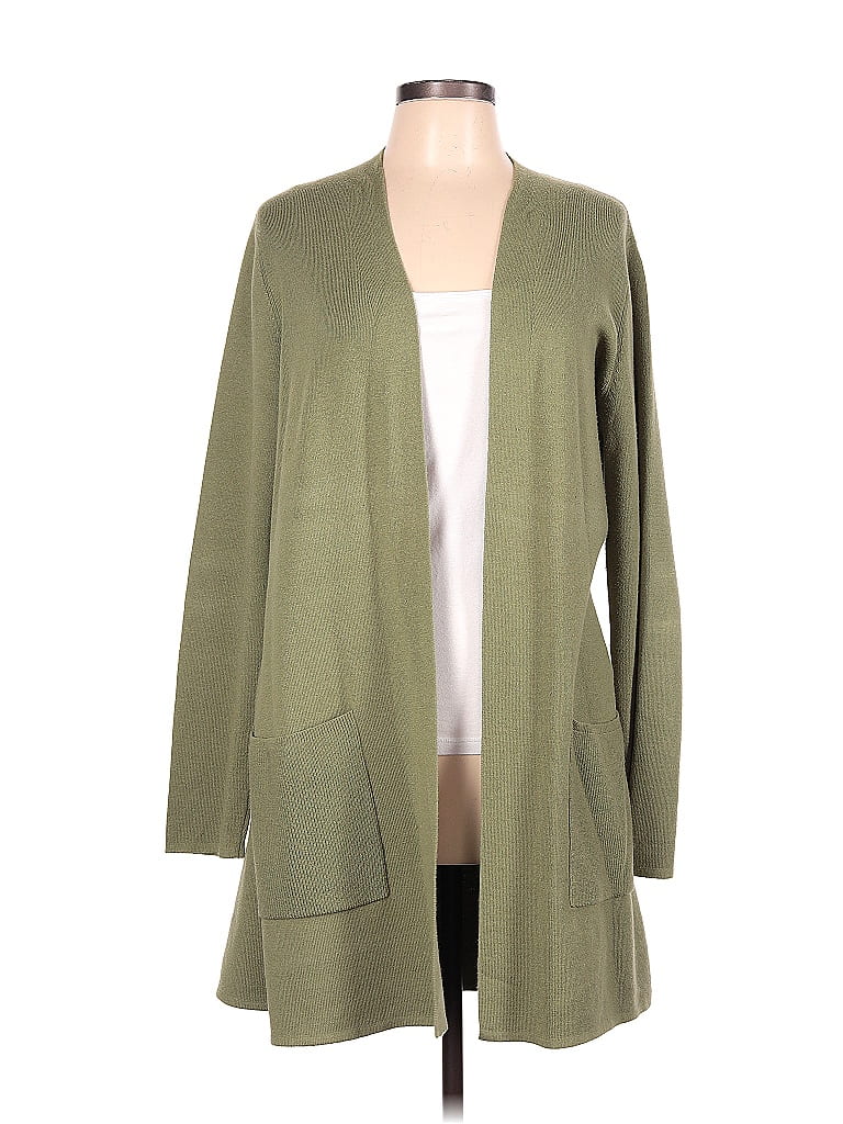 J Jill Color Block Solid Green Cardigan Size L 68 Off ThredUP